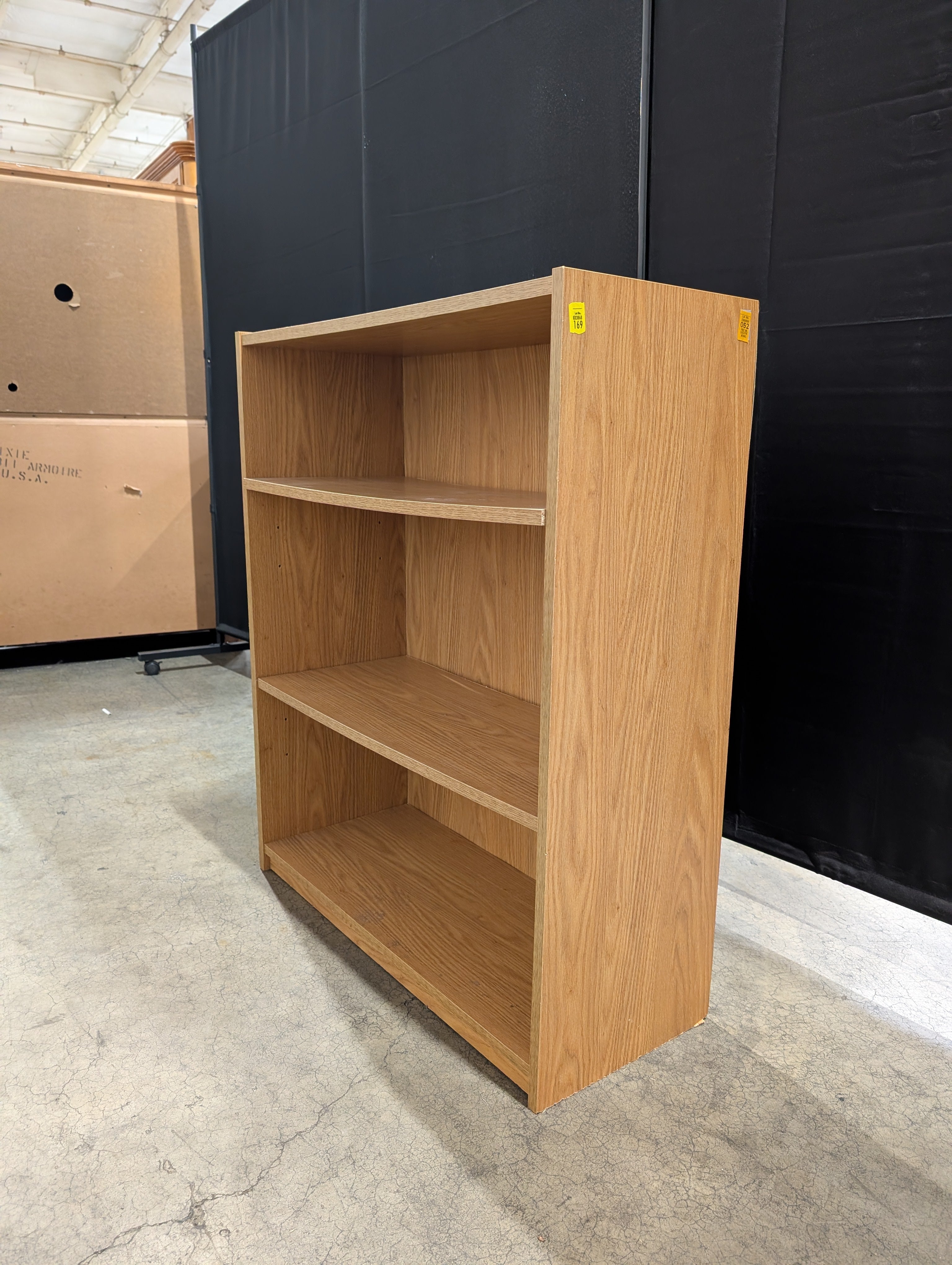 Versatile Light Brown Wood Grain Bookcase Shelving Unit