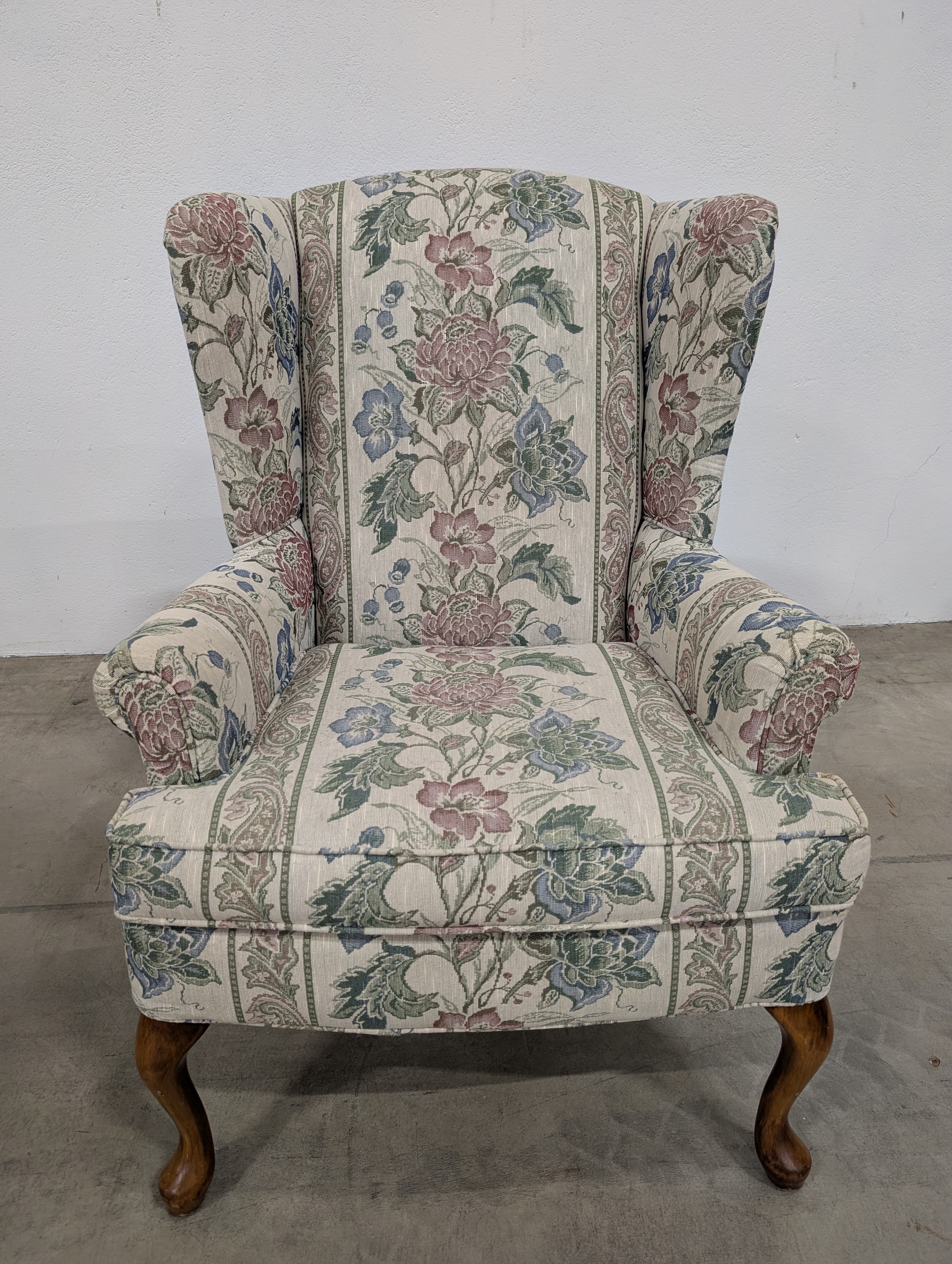 Floral Wingback Armchair