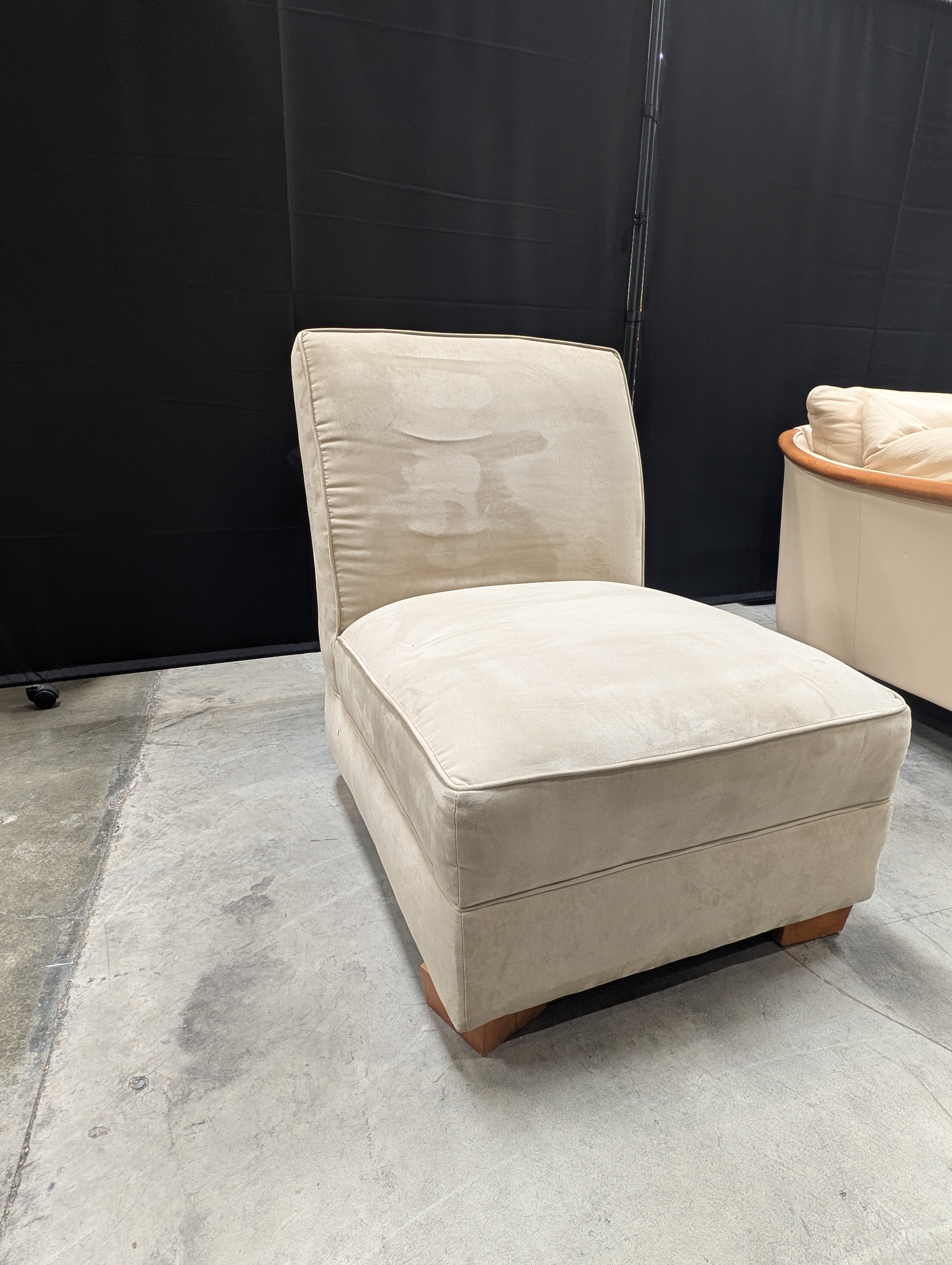 Neutral Upholstered Armless Accent Chairs
