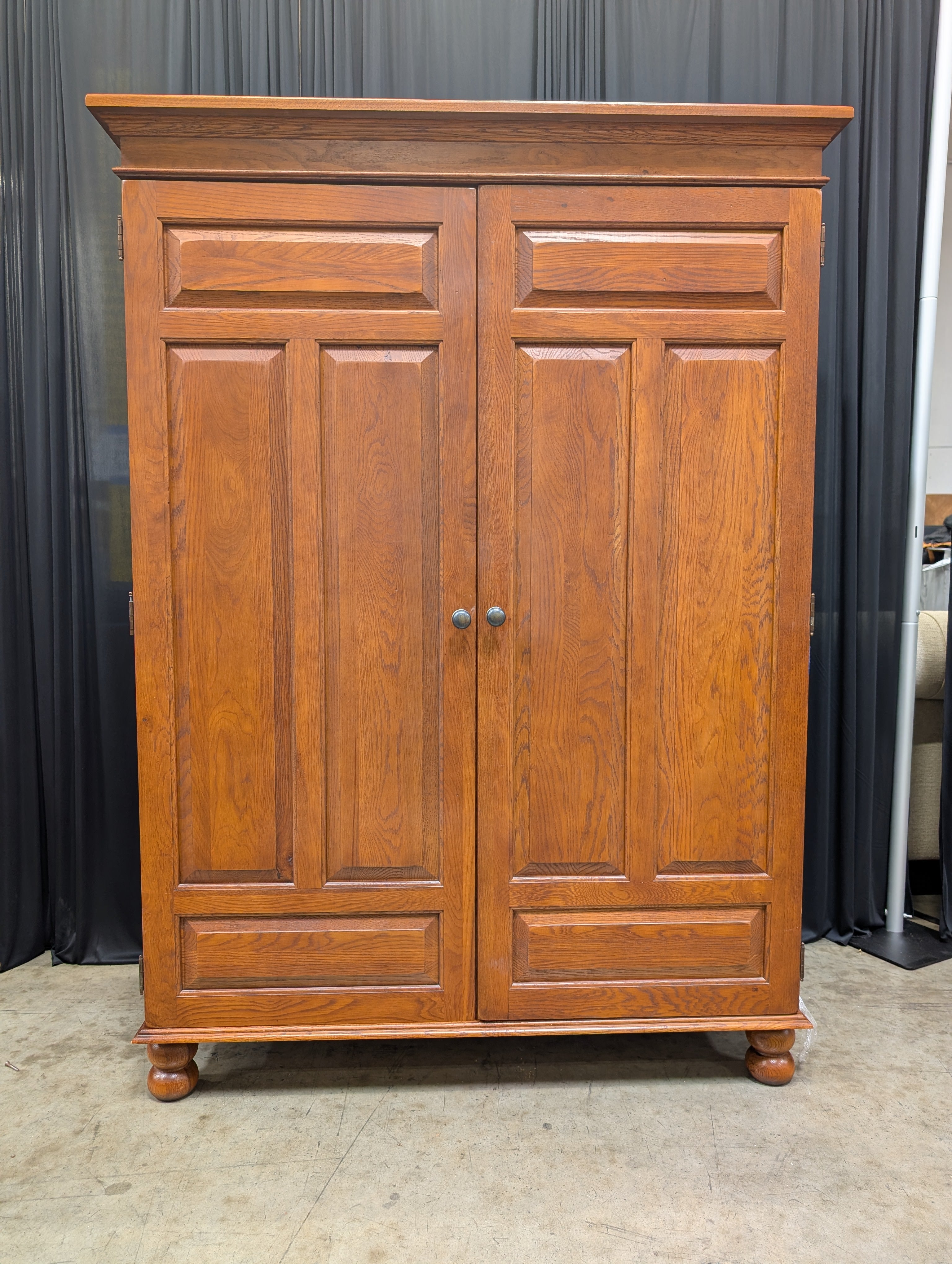 Keller Furniture Brown Wood Armoire with Metal Pulls