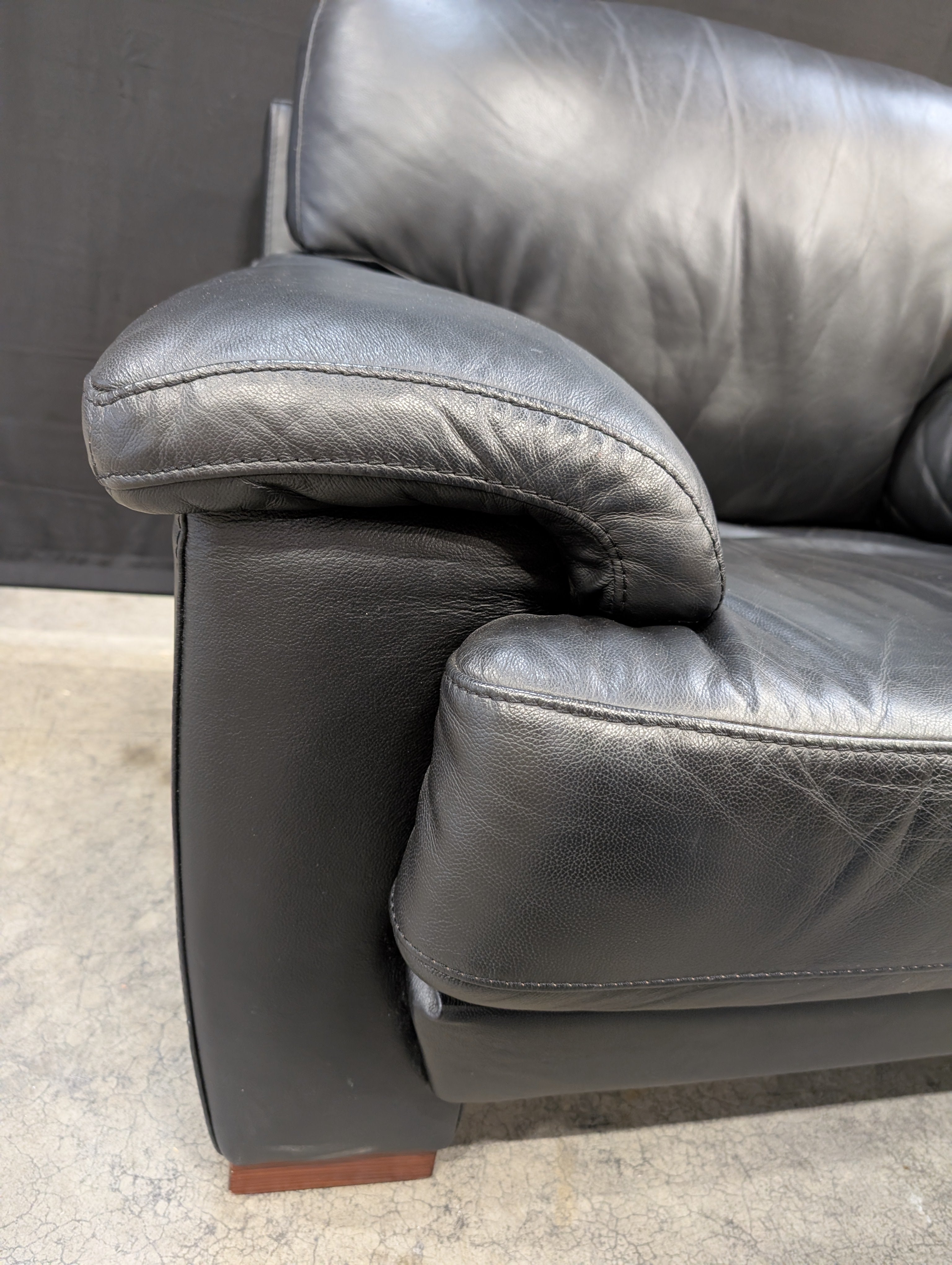 Comfortable Black Leather Club Chair