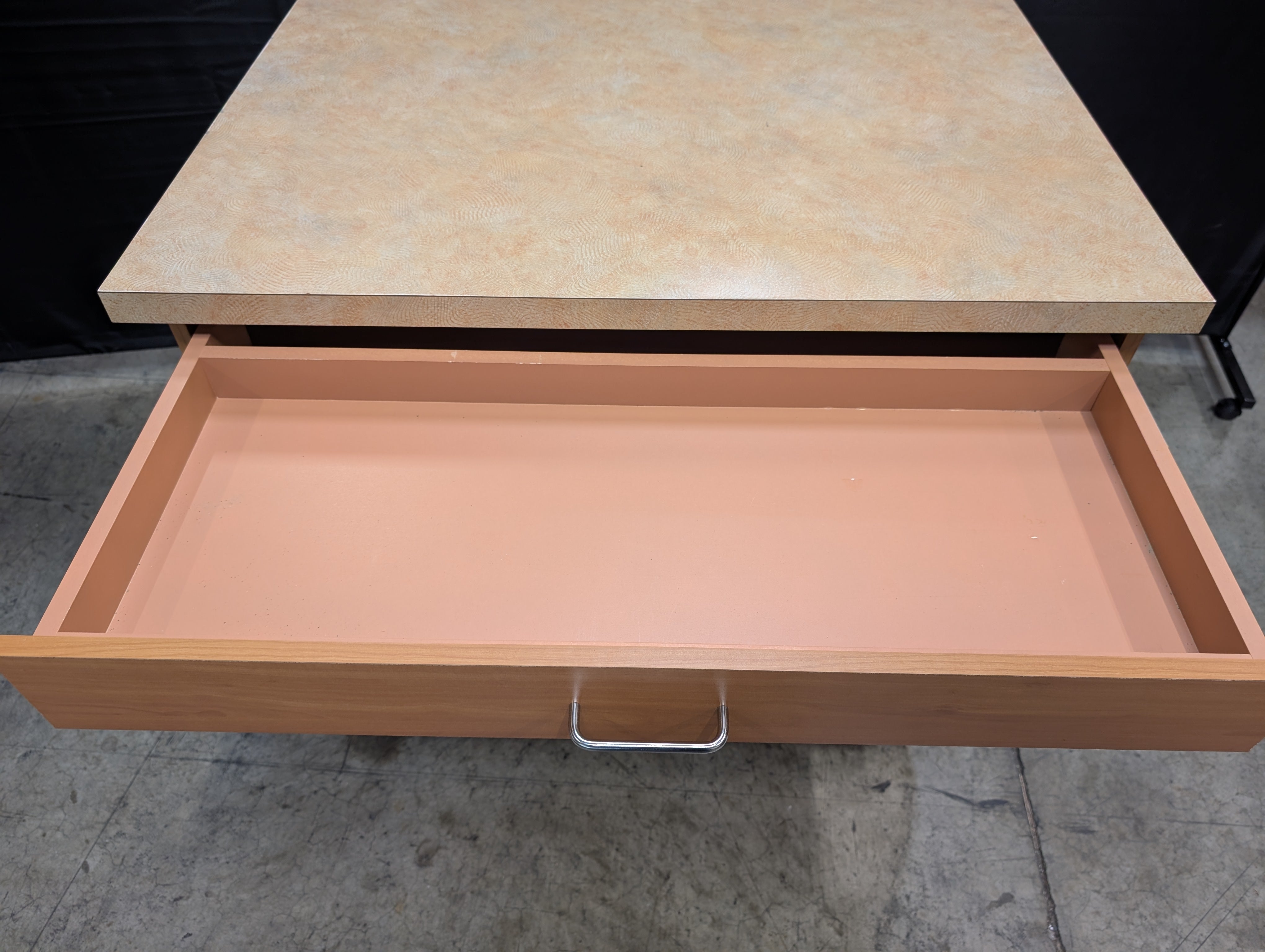 Two-Door Base Cabinet with Speckled Laminate Countertop
