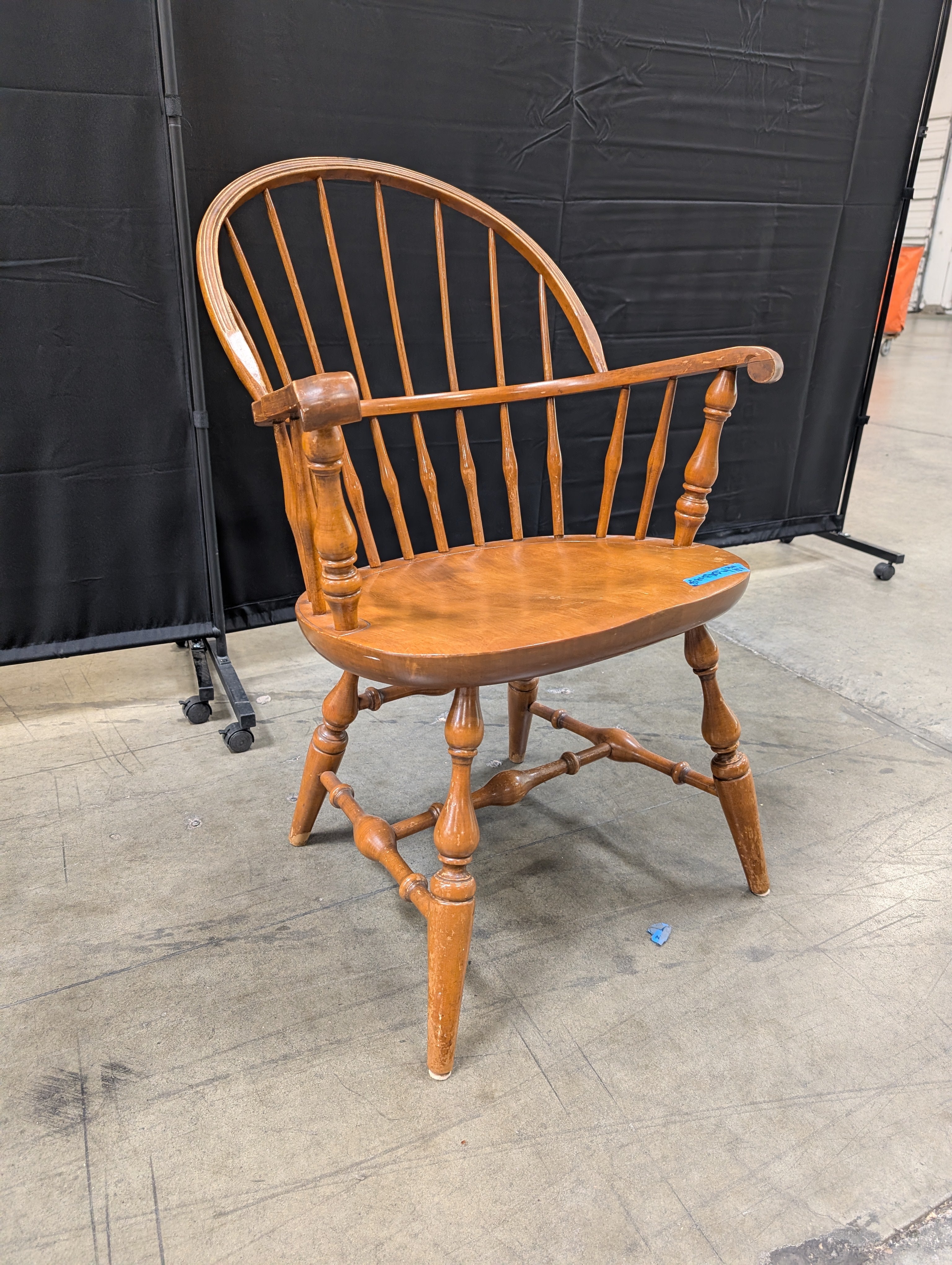 Honey Wood Windsor Style Arm Chair