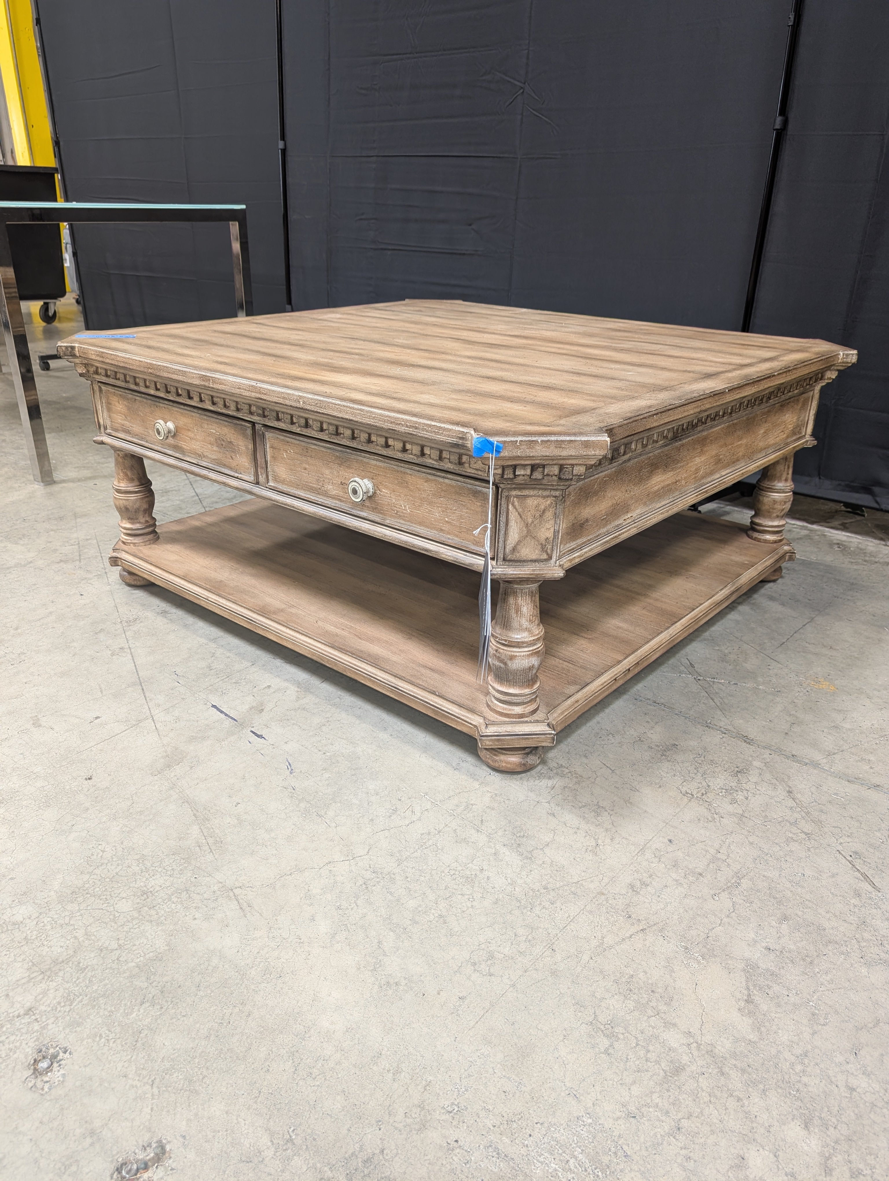Hooker Furniture Light Wood Square Coffee Table with Drawers