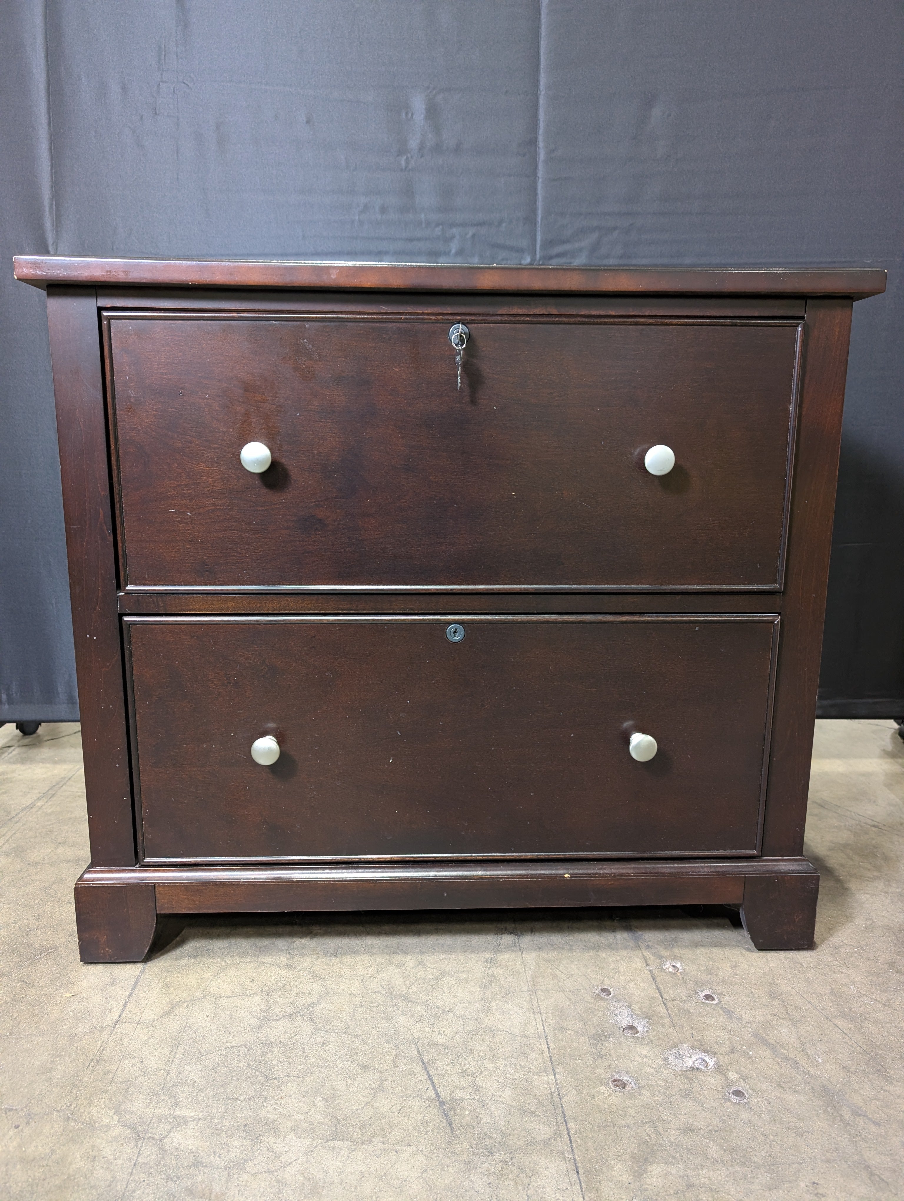 Two-Drawer Storage Cabinet with Lock