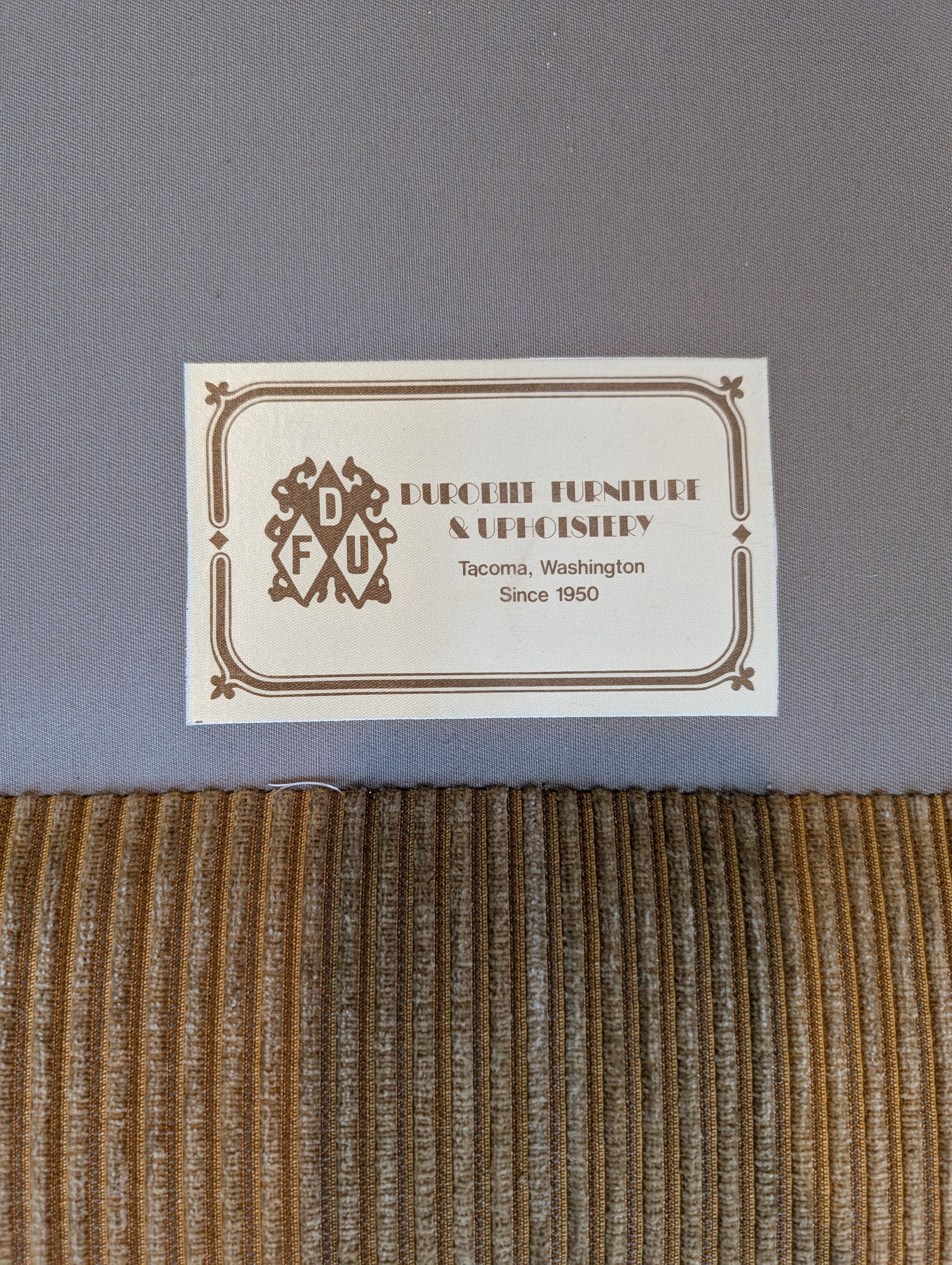 Vintage Durobilt Furniture Sofa: Brown Corduroy