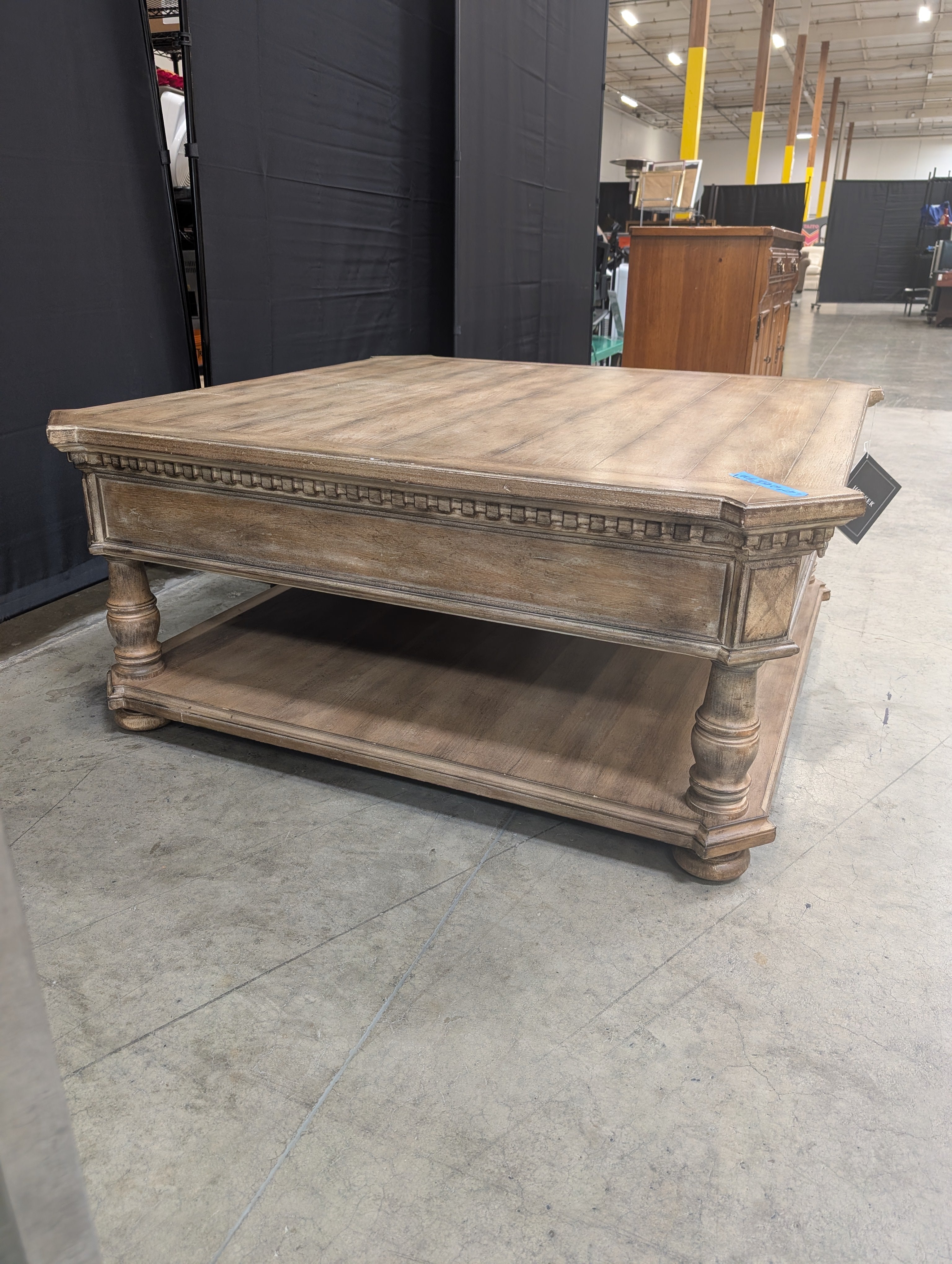 Hooker Furniture Light Wood Square Coffee Table with Drawers