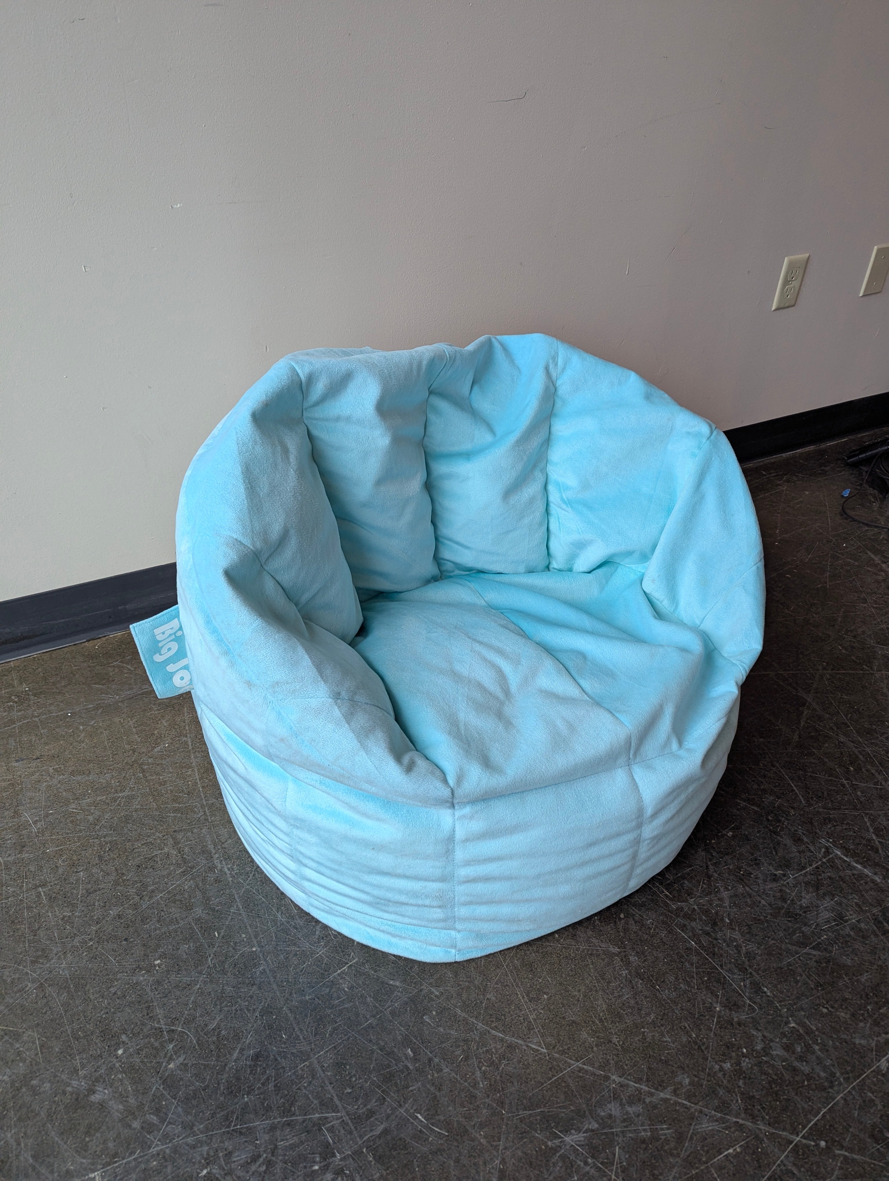 Kid's Size Big Joe Aqua Blue Bean Bag Chair