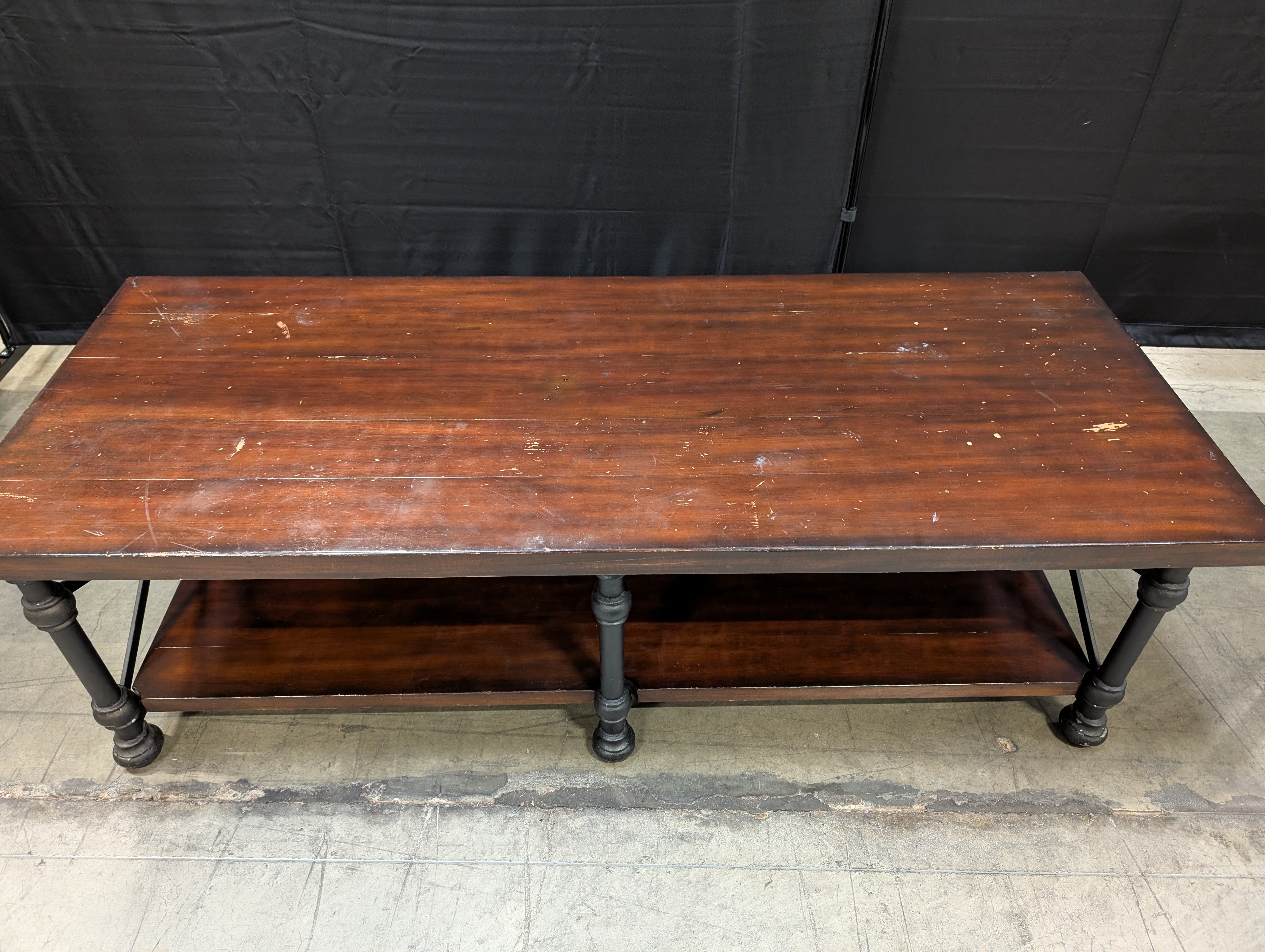 Bernhardt Furniture Dark Wood Two-Tier Console Bench