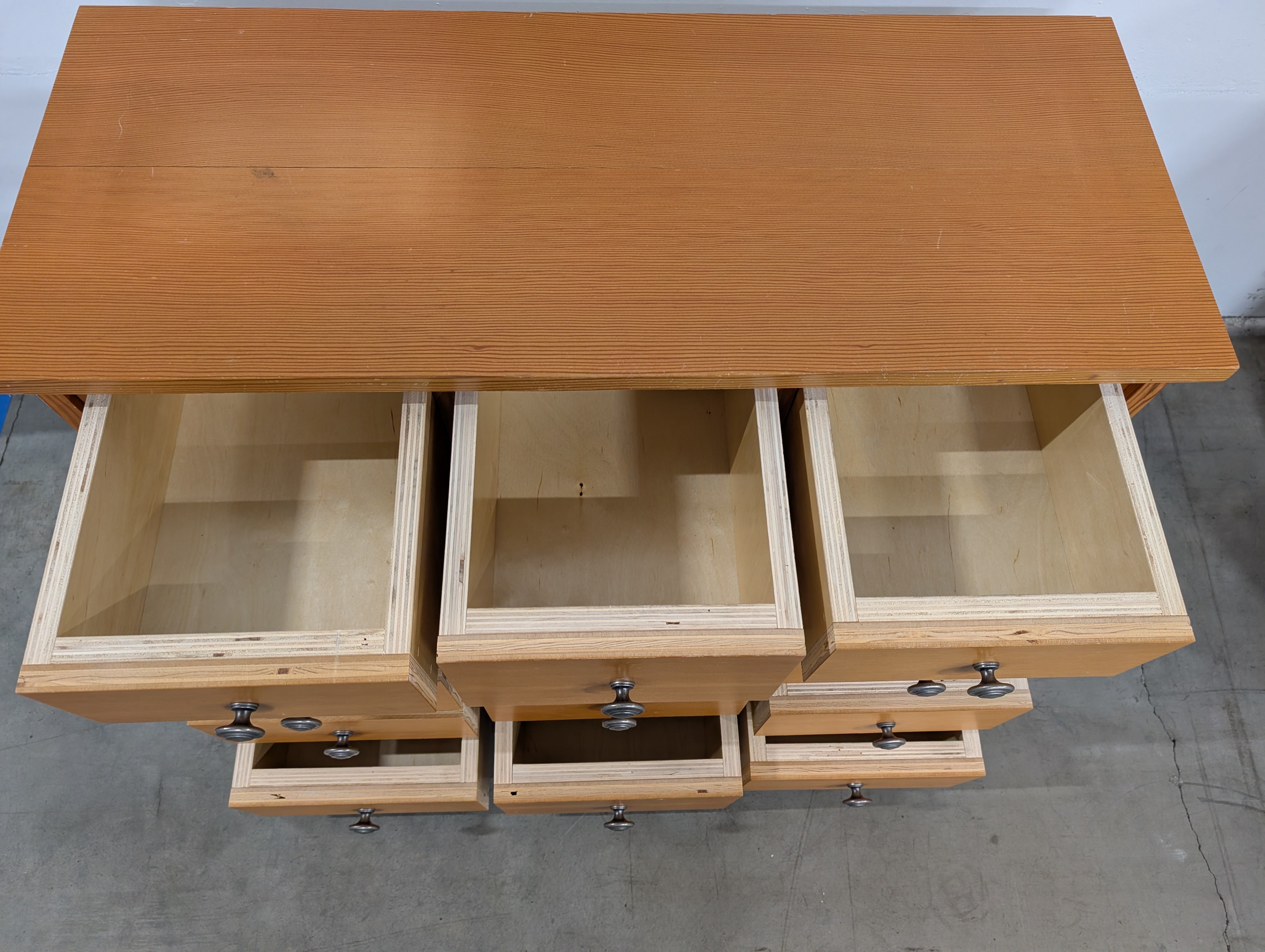 Warm Honey Wood Nine-Drawer Storage Chest