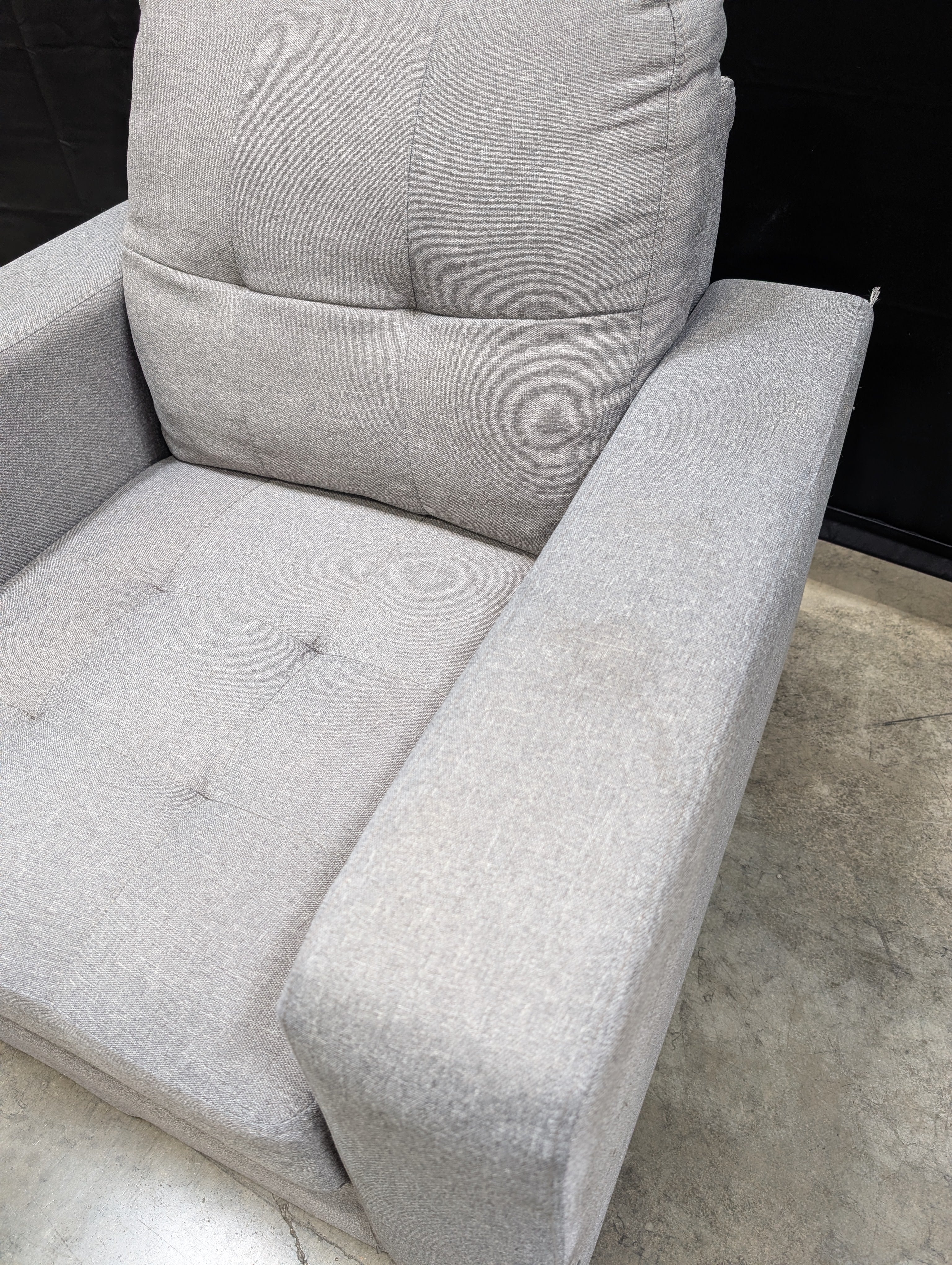 Contemporary Light Grey Fabric Armchair