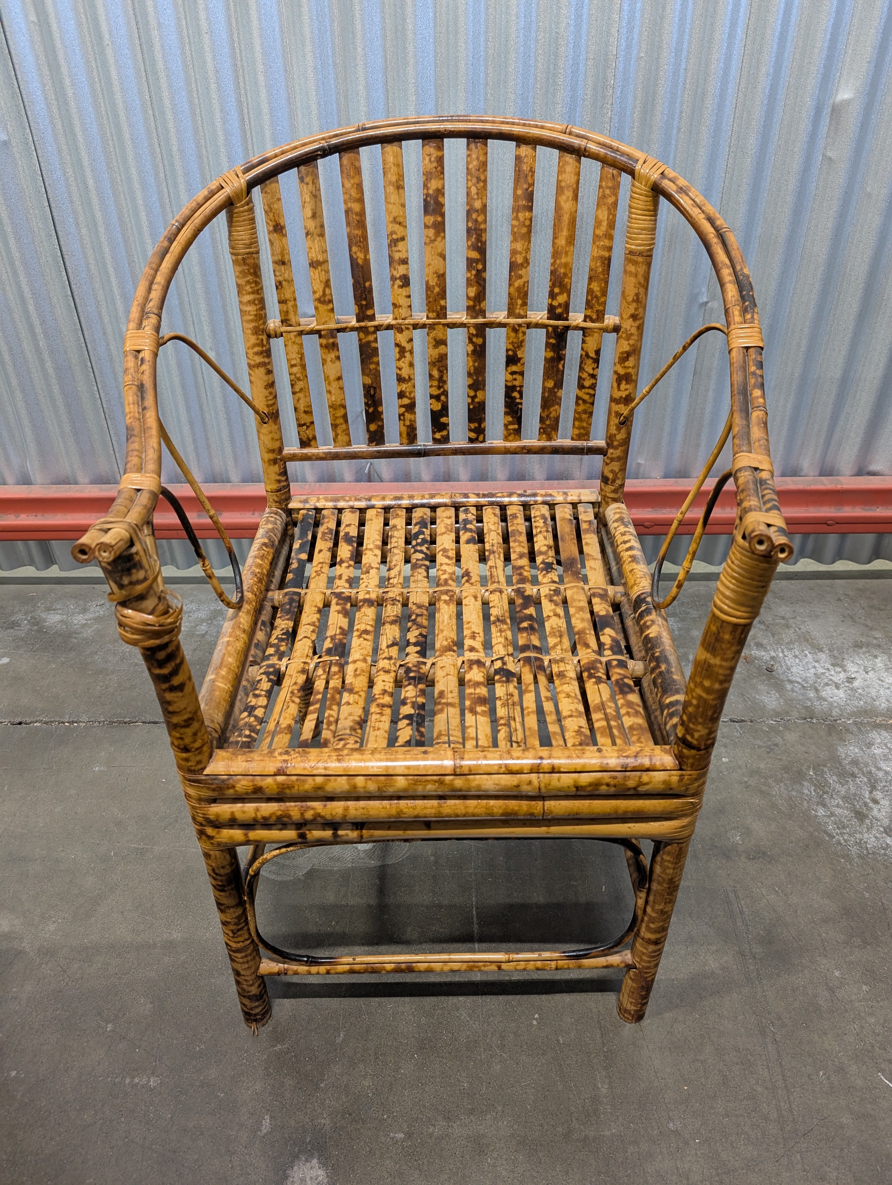 Rustic Hardwood Wicker Armchair