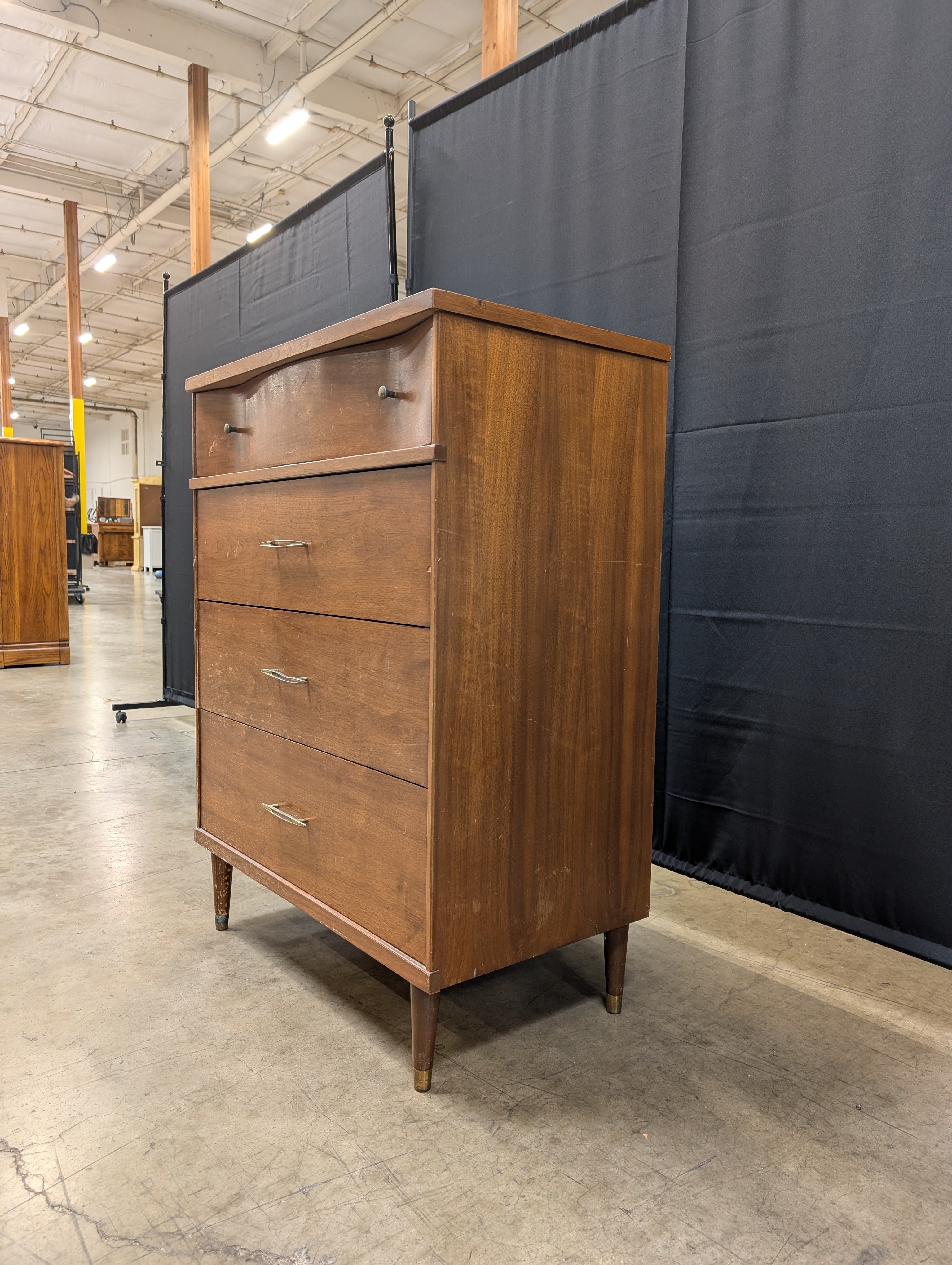 Harmony House Modern Wood Four-Drawer Chest with Tapered Legs