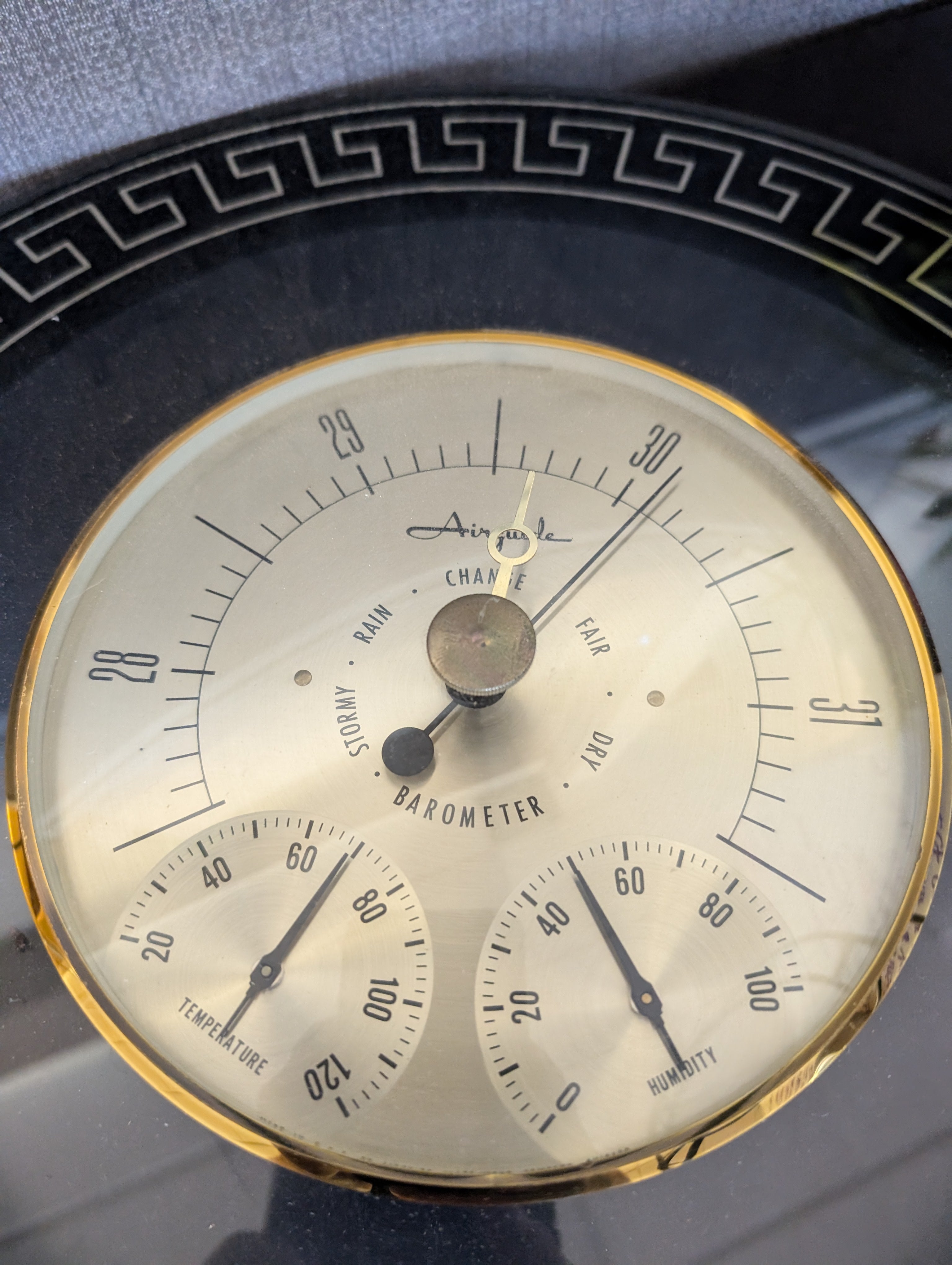 Vintage Style Wall Weather Station, Greek Key Design