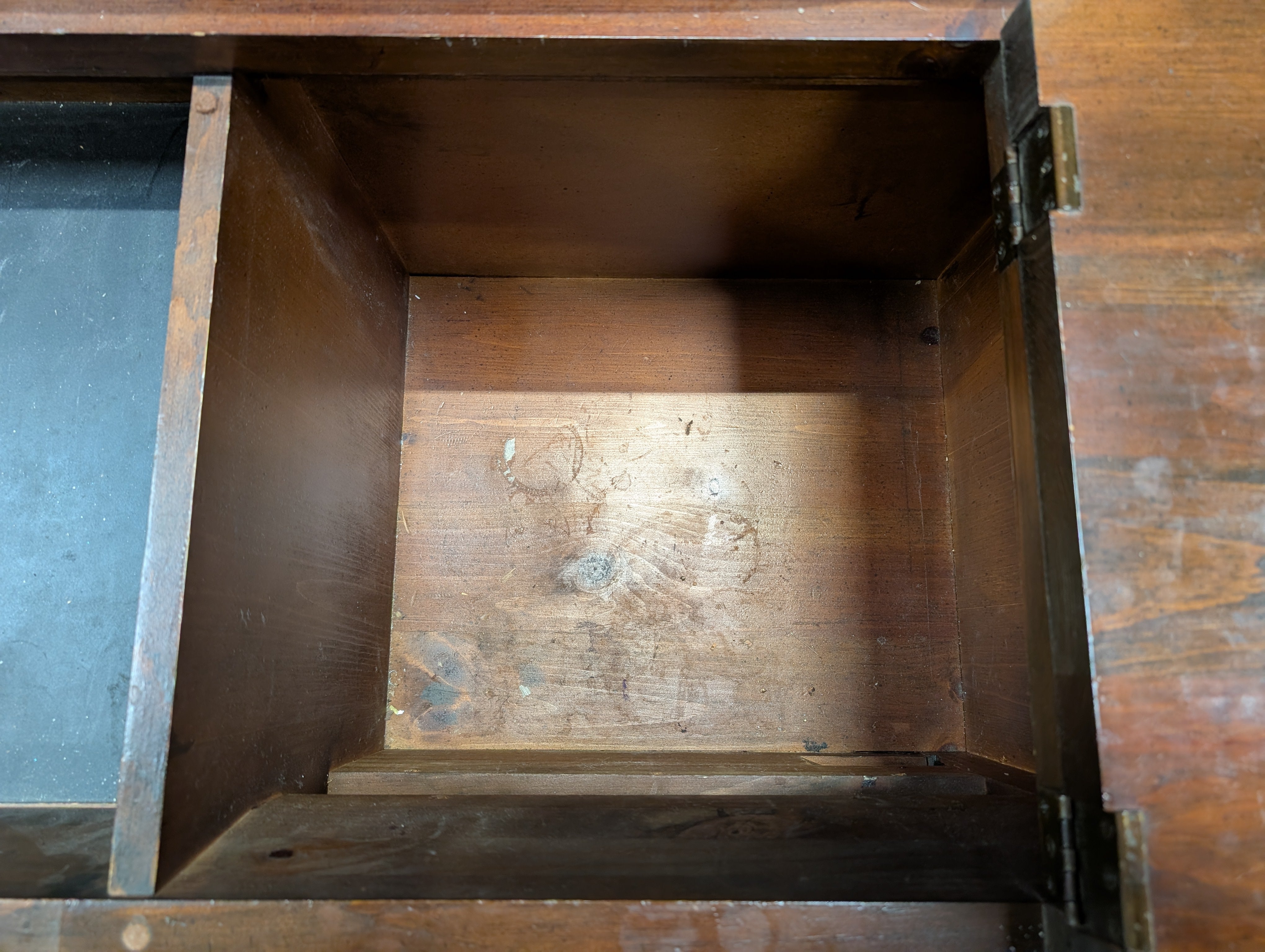 Virginia House - Rustic Pine Dry Sink Cabinet with Brass Hardware