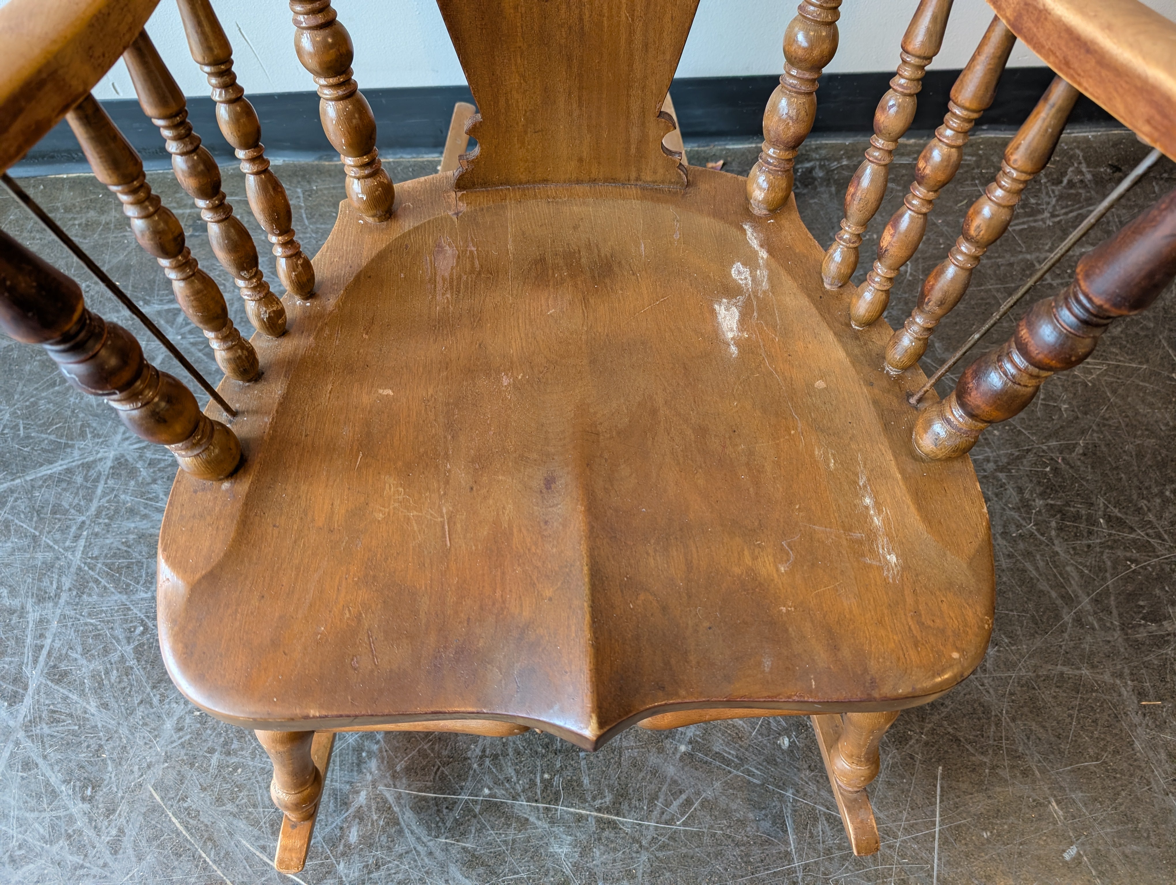 Carved Wood Vintage Rocking Chair