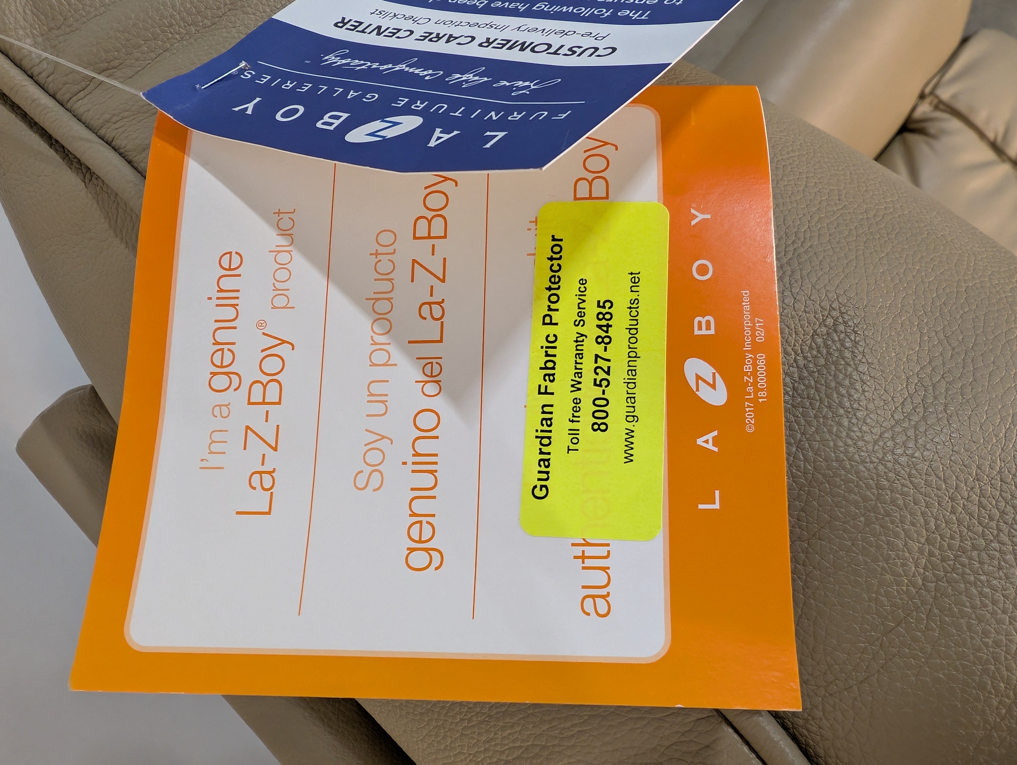 La-Z-Boy Beige Leather Rocker Recliner Chair