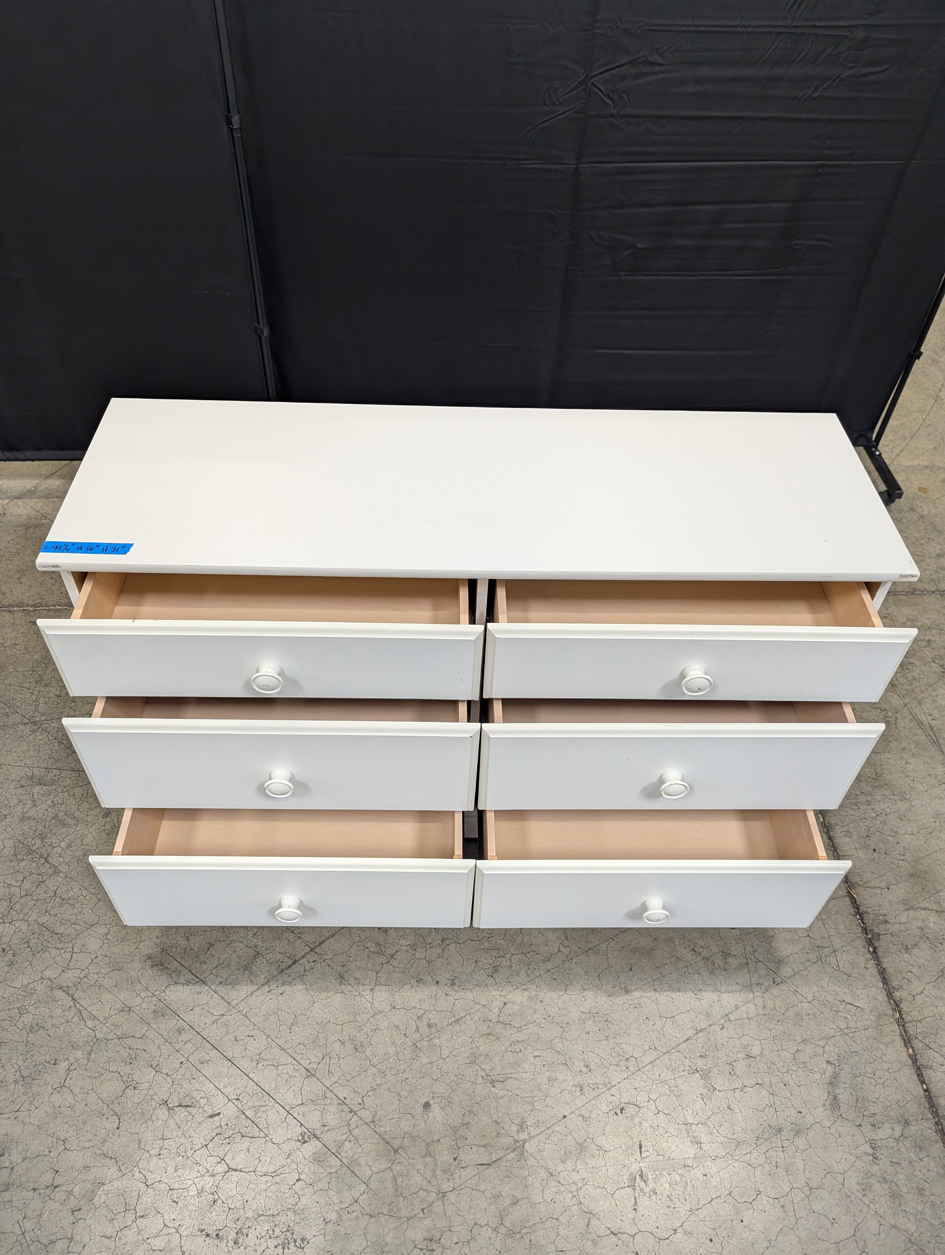 Versatile White Six-Drawer Storage Chest