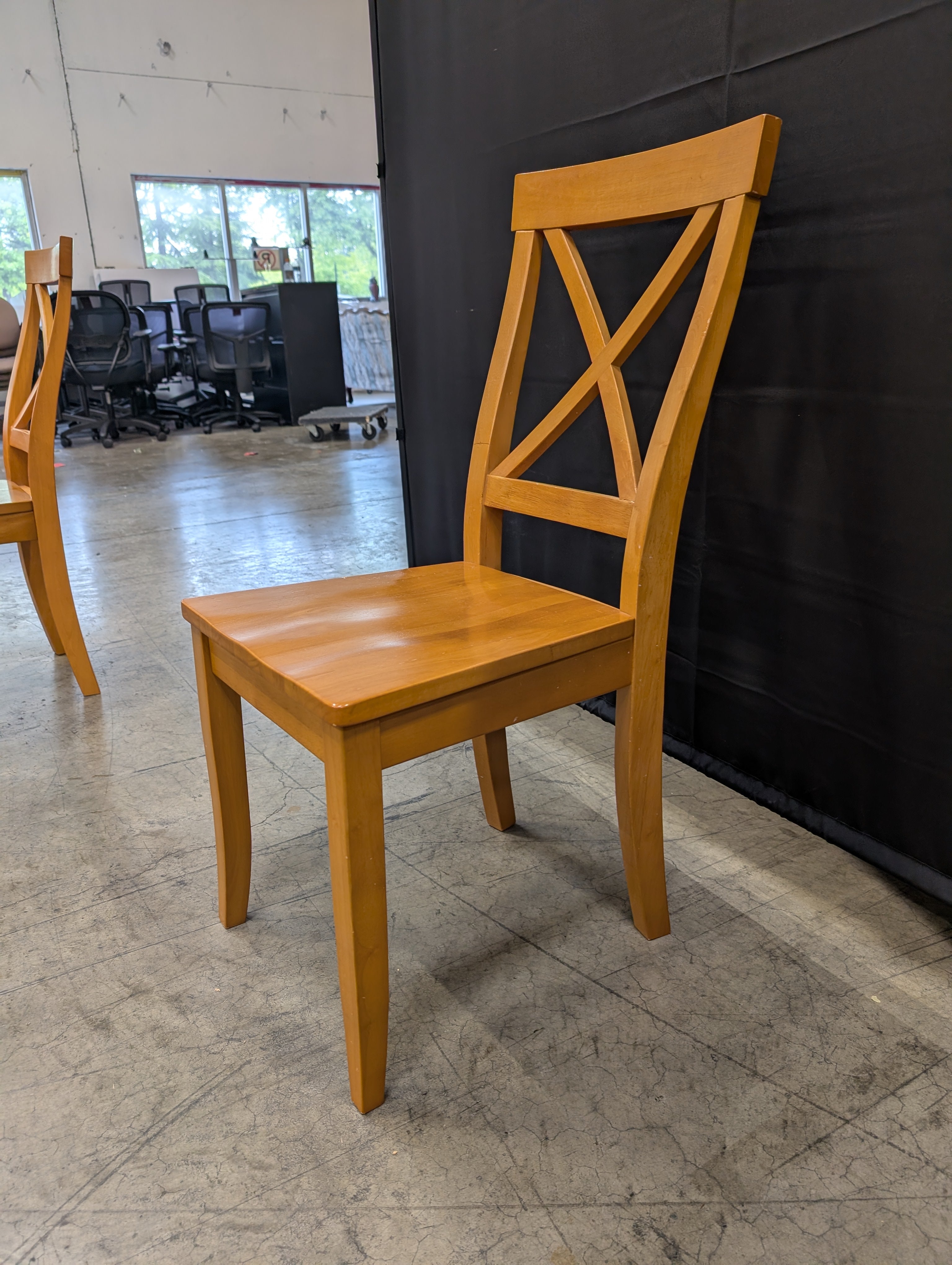 Classic Wooden X-Back Dining Chairs,