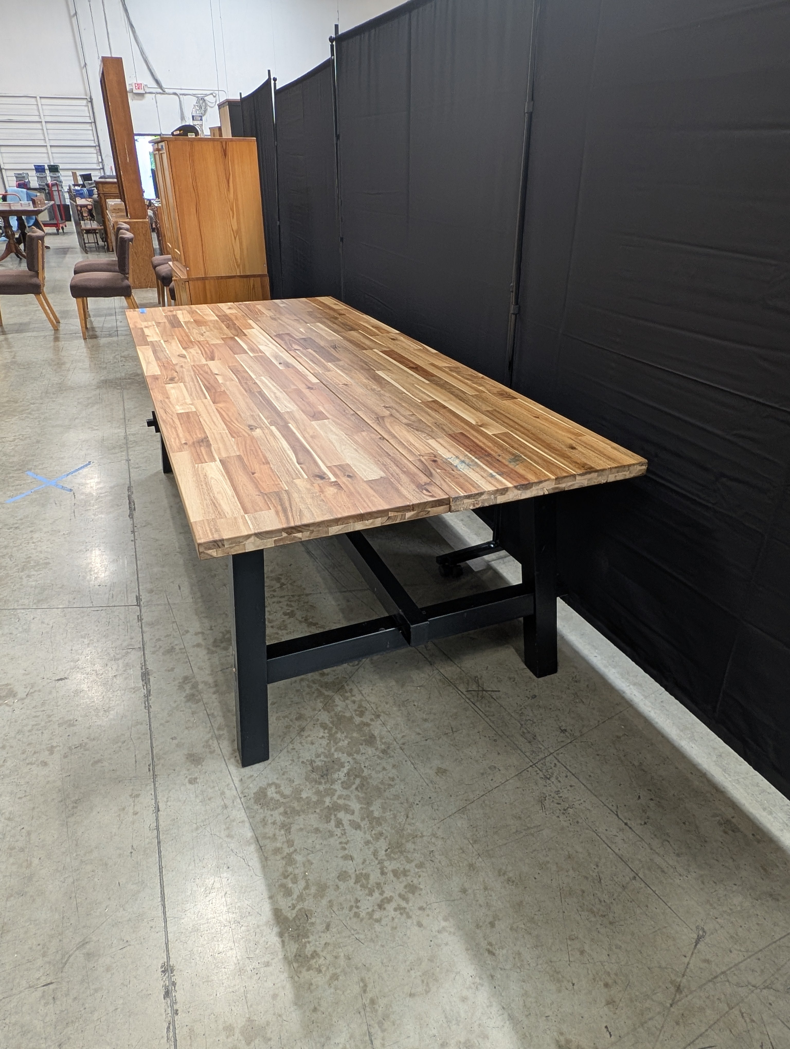 IKEA SKOGSTA Dining Table - Aracia Top with Sturdy Base - 92.5" Wide