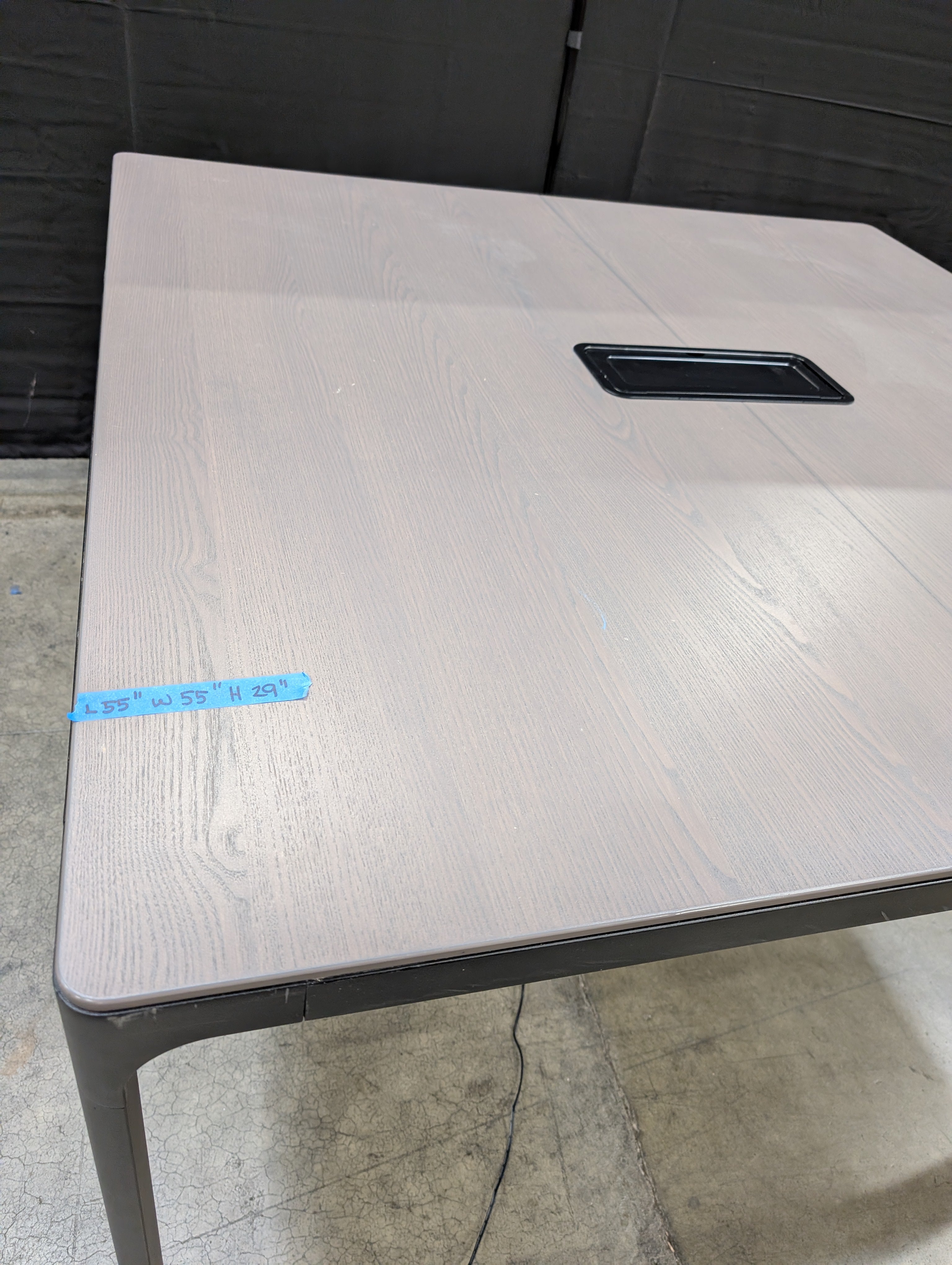 Modern Square Conference Table with Integrated Power Module