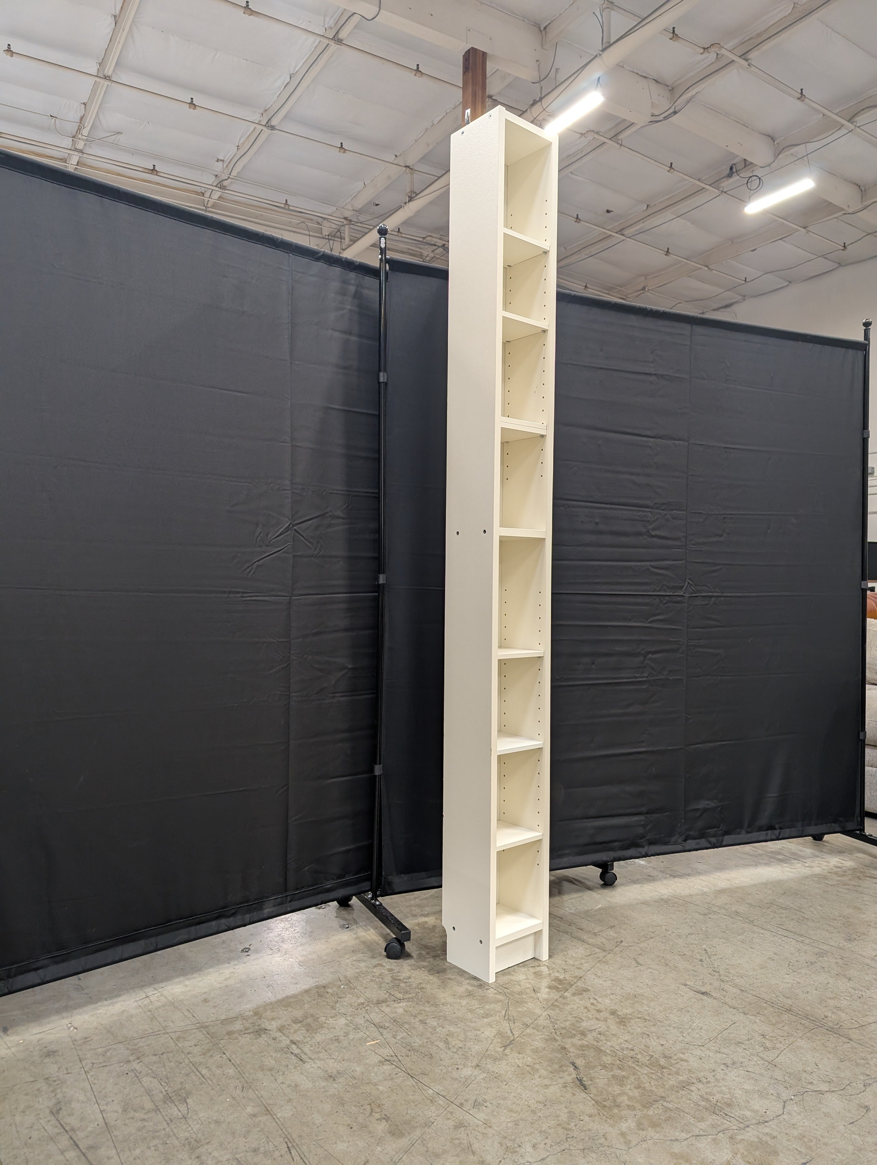 Tall Cream Narrow Media Storage Unit