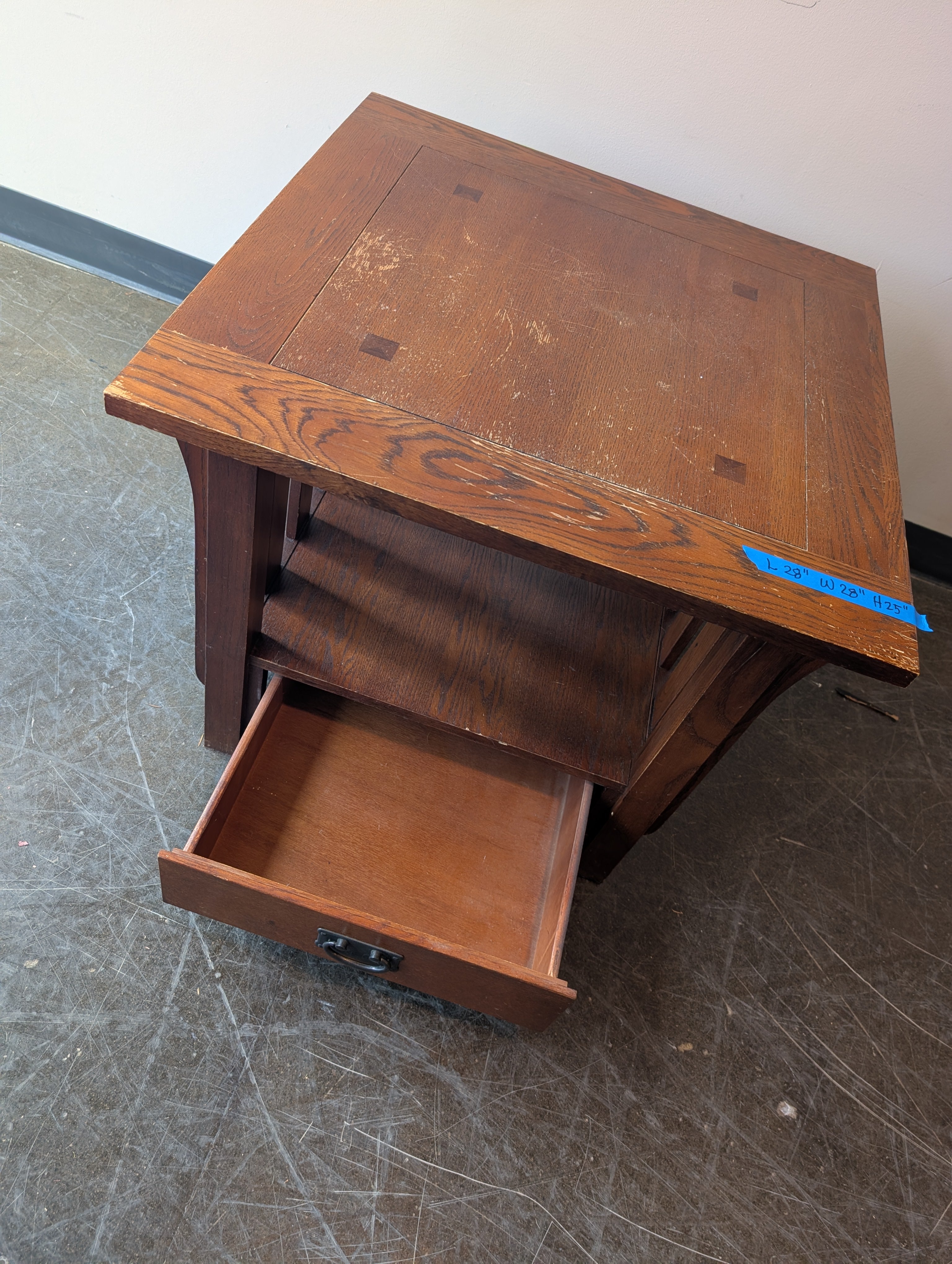 Rustic Brown Wood End Table