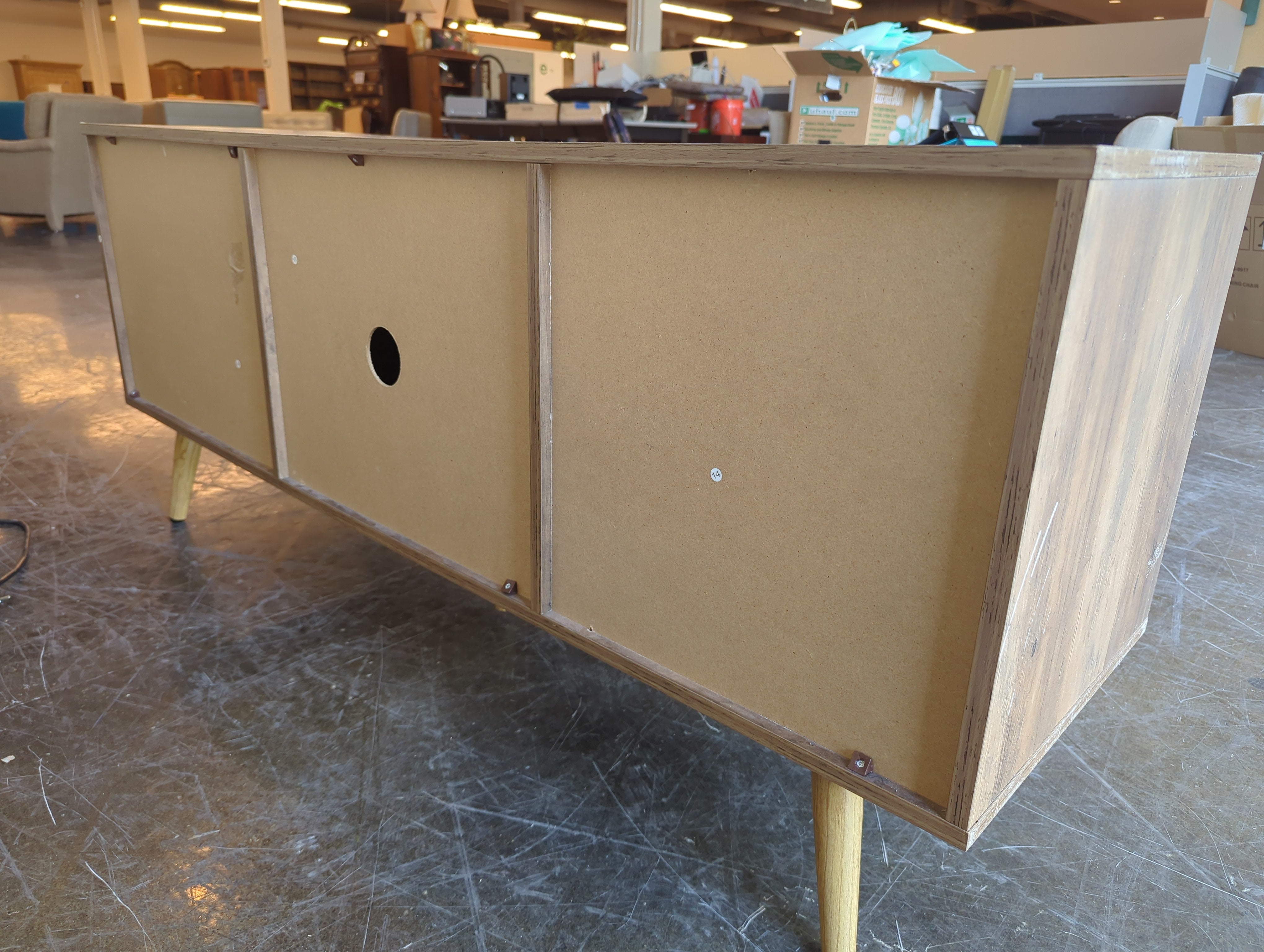 Mid-Century Modern Wood Media Console