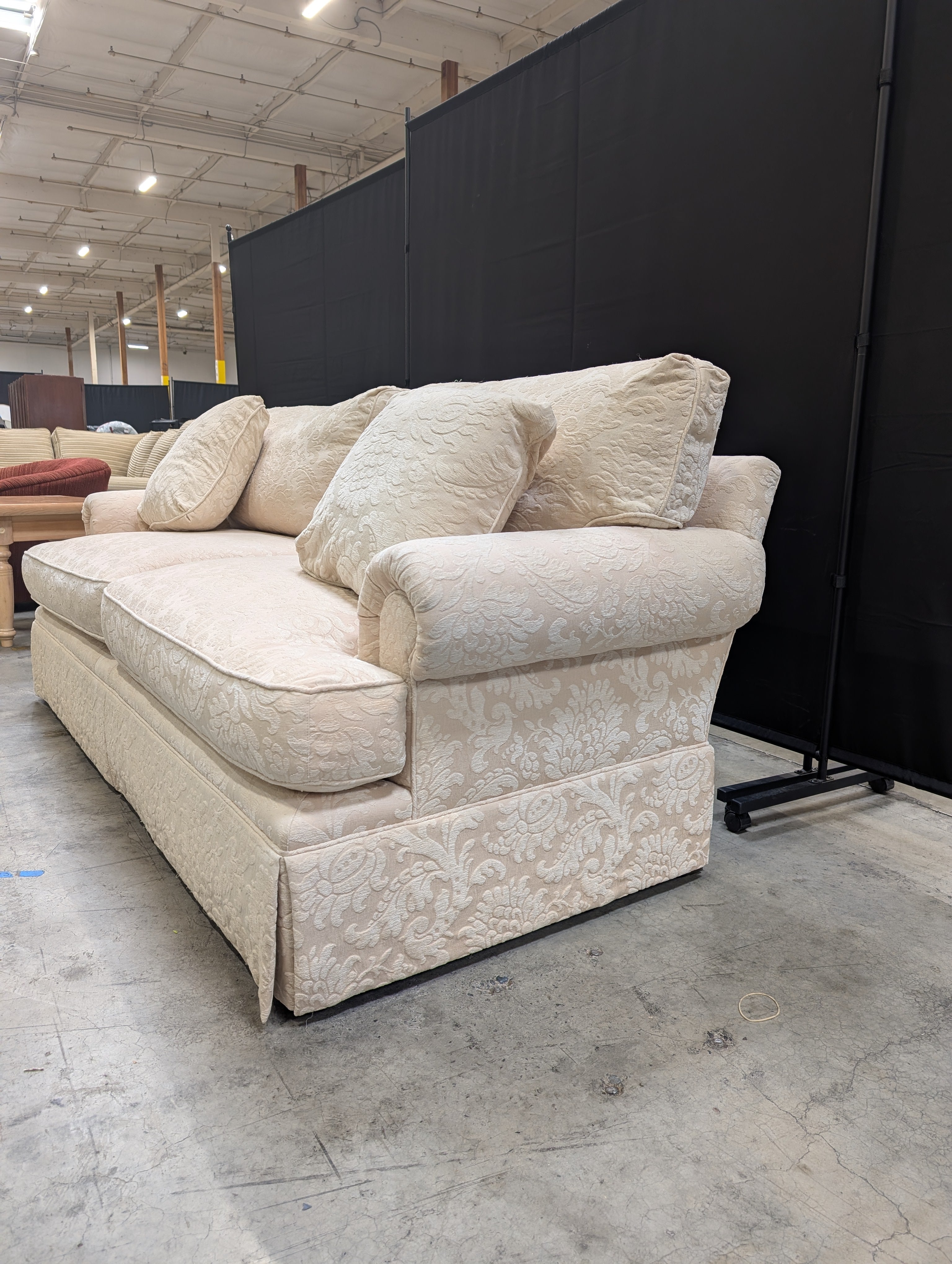 Cream Patterned Baker furniture Two-Cushion Loveseat
