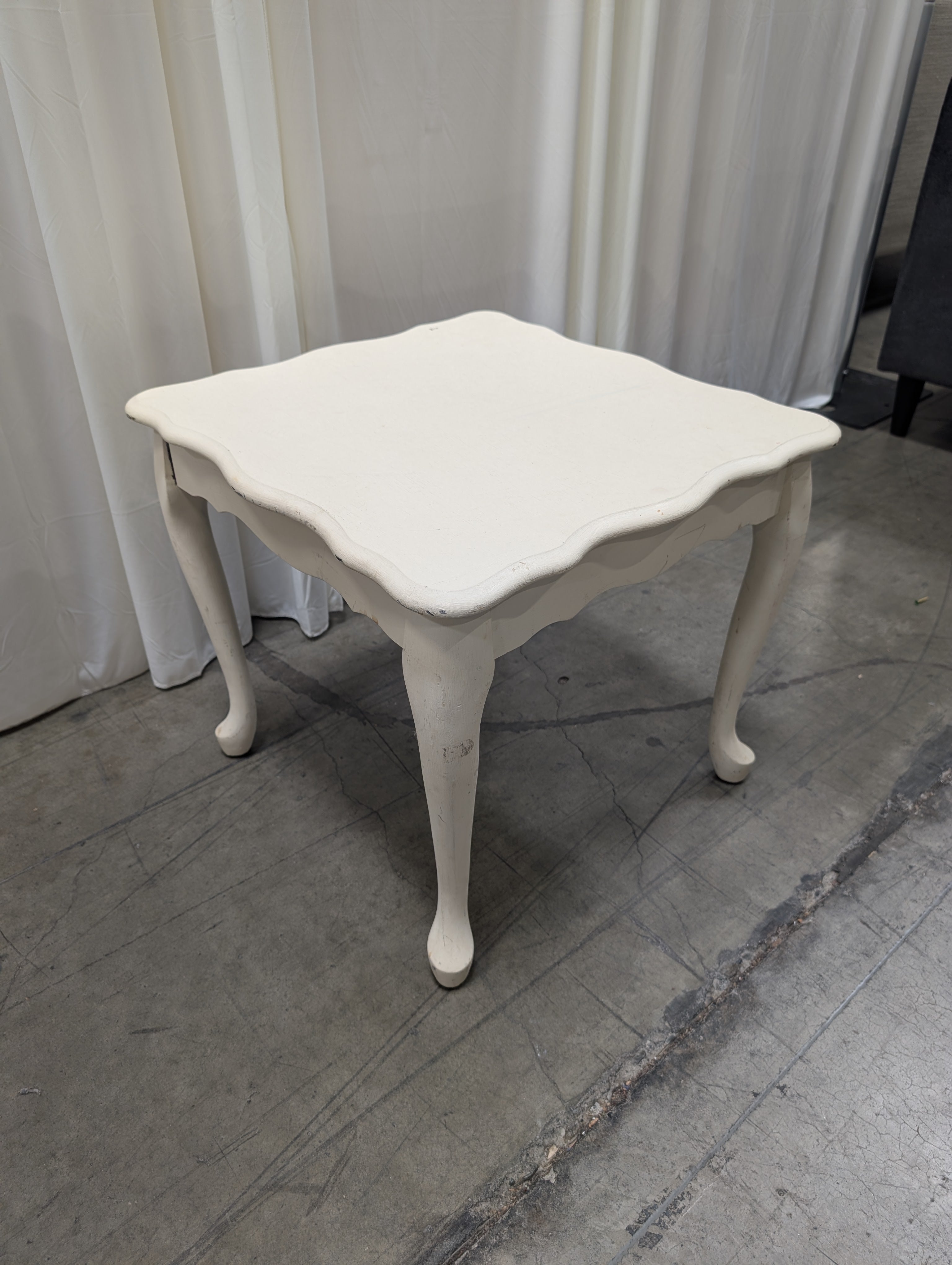 French Provincial Wood End Table in White