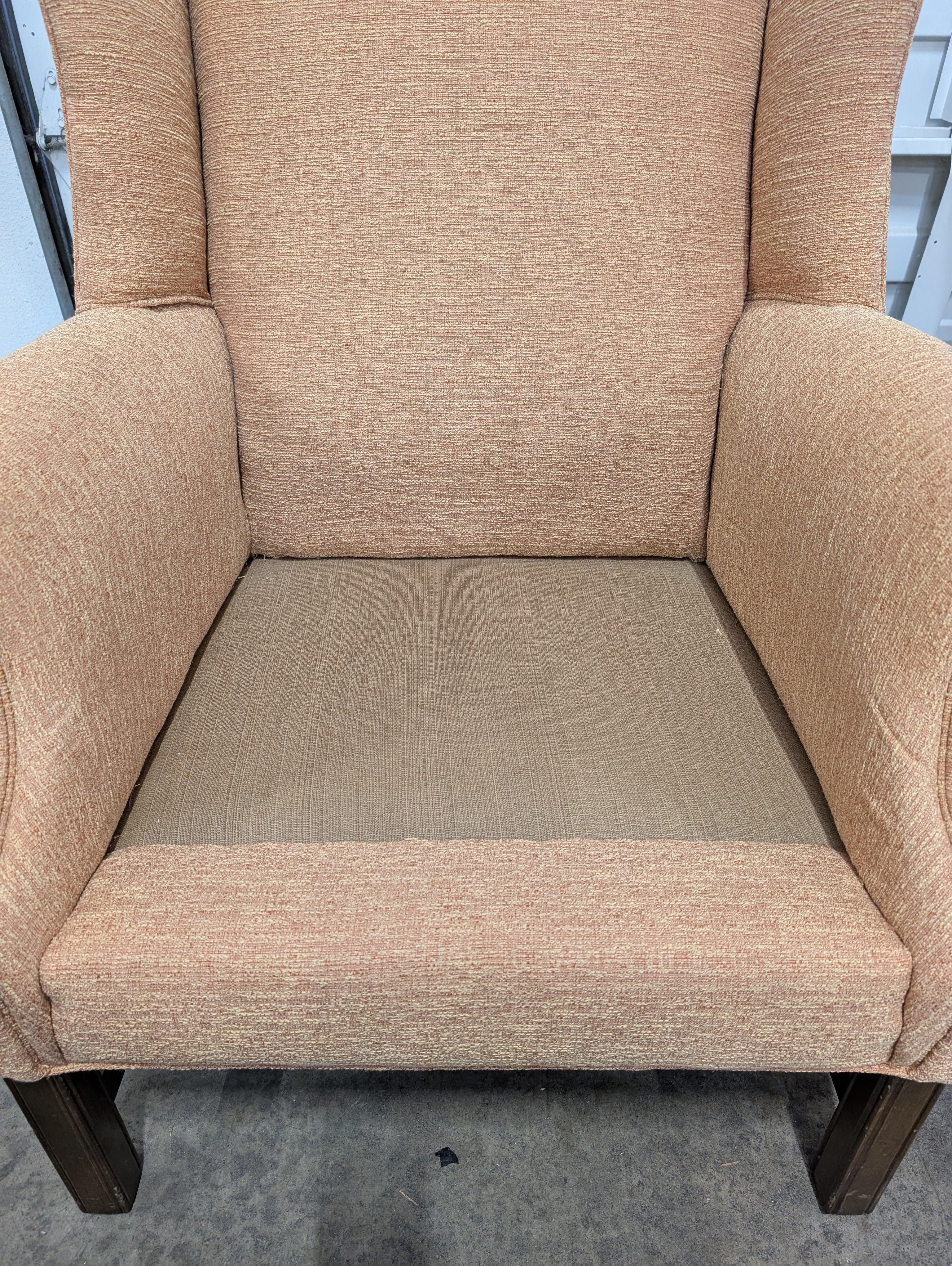 Classic Brown Wood Wingback Chair