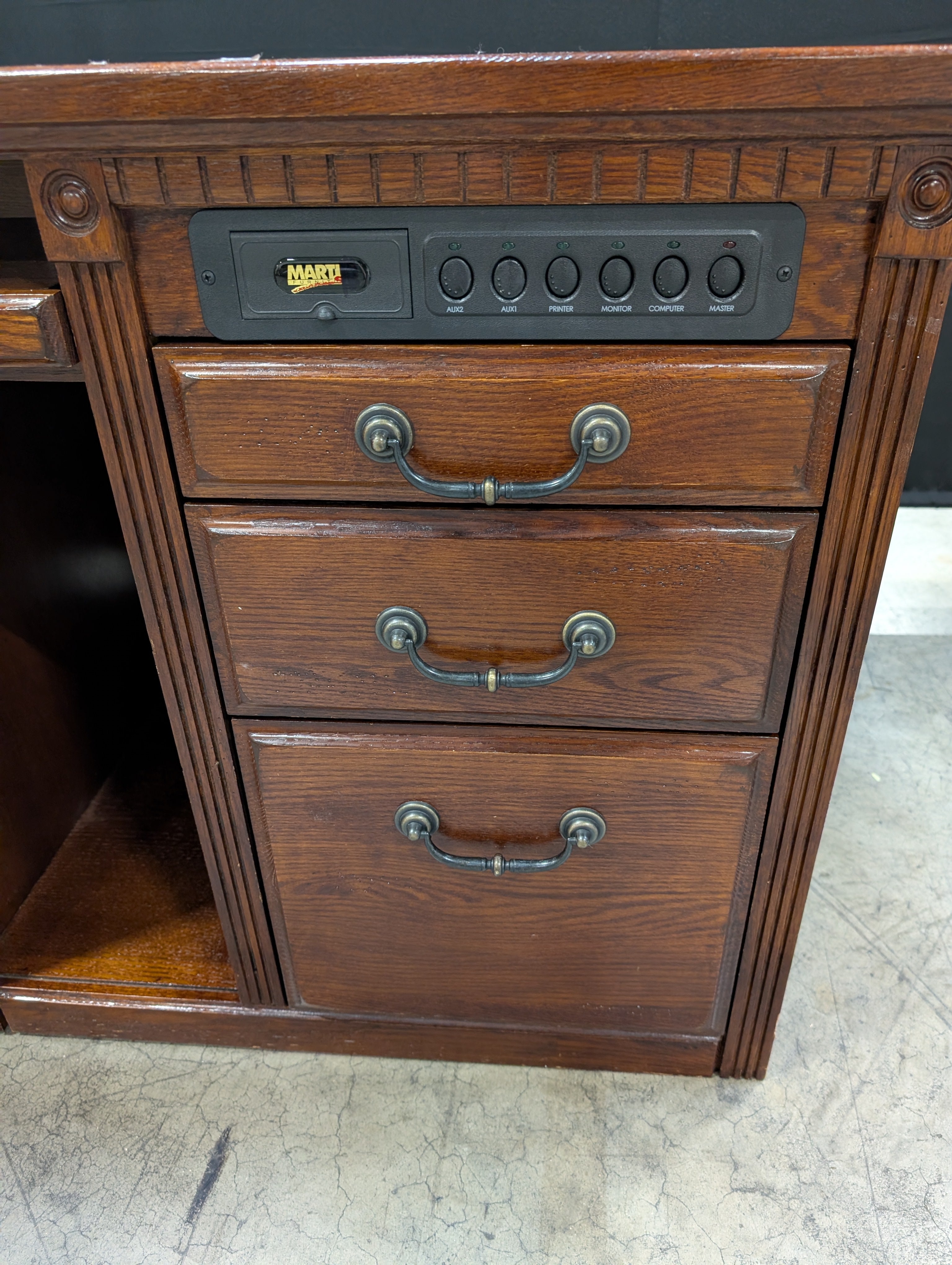 Martin Furniture Dark Wood Office Desk with Storage