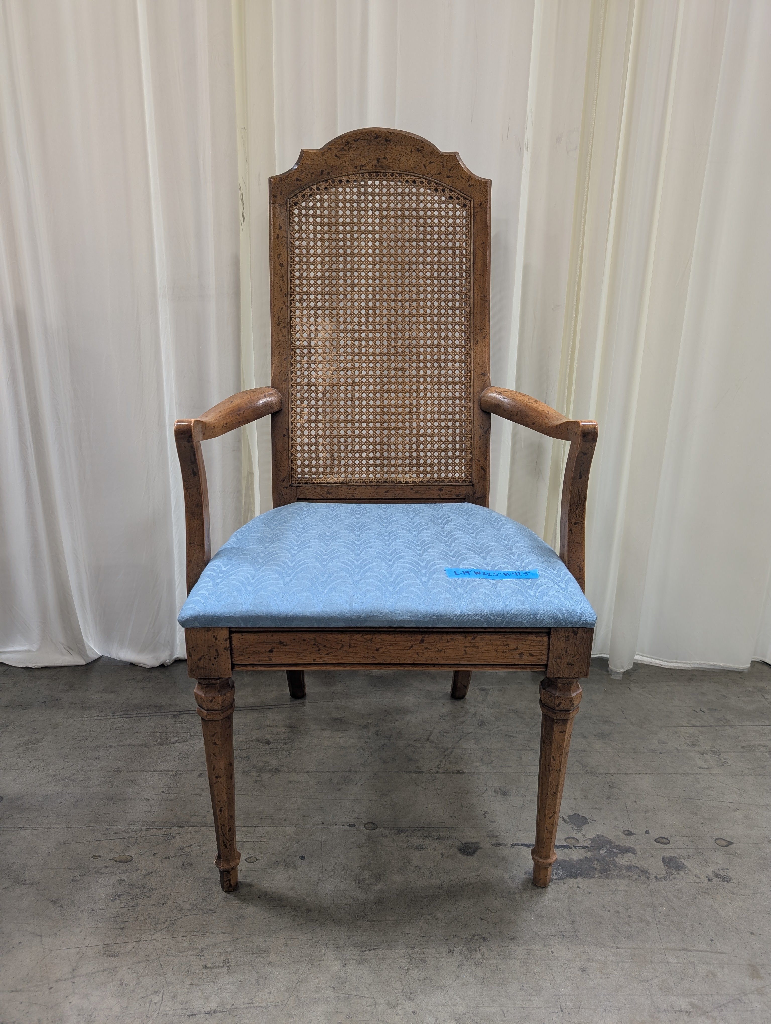 Vintage Cane Back Dining Arm Chair