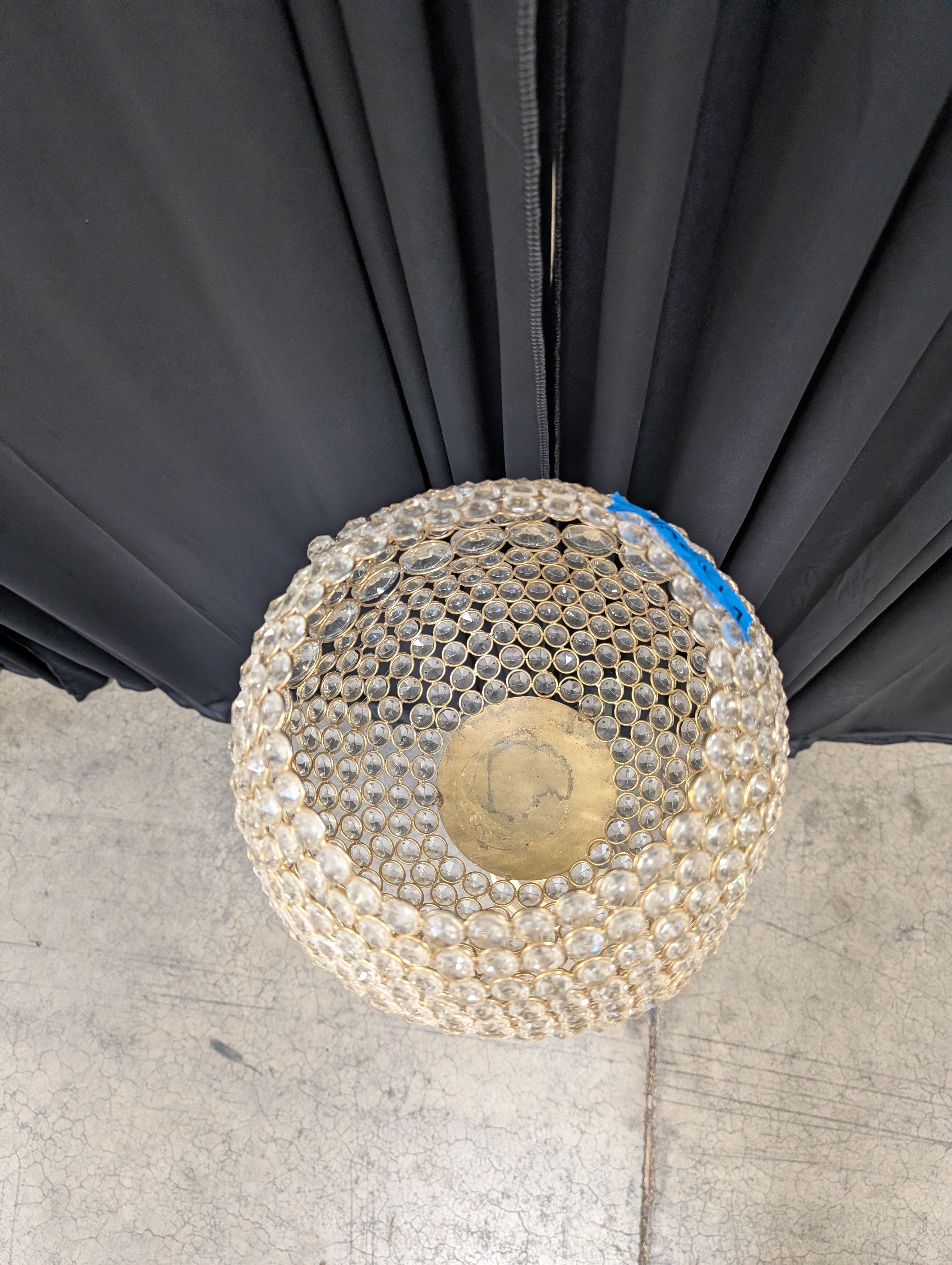 Gold Crystal Globe Floor Candle Holder