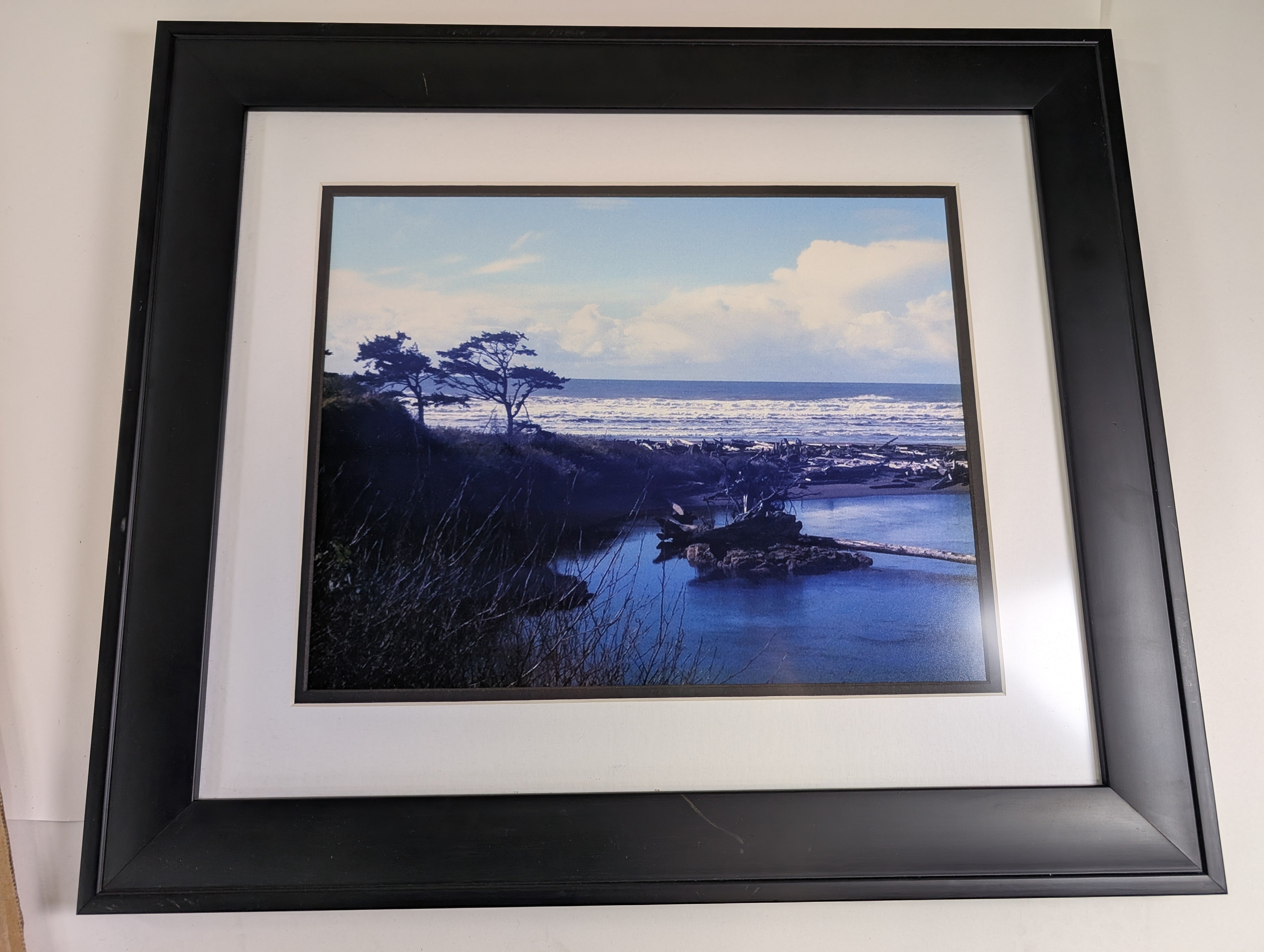 Sleek Black Picture Framed Beach Photo