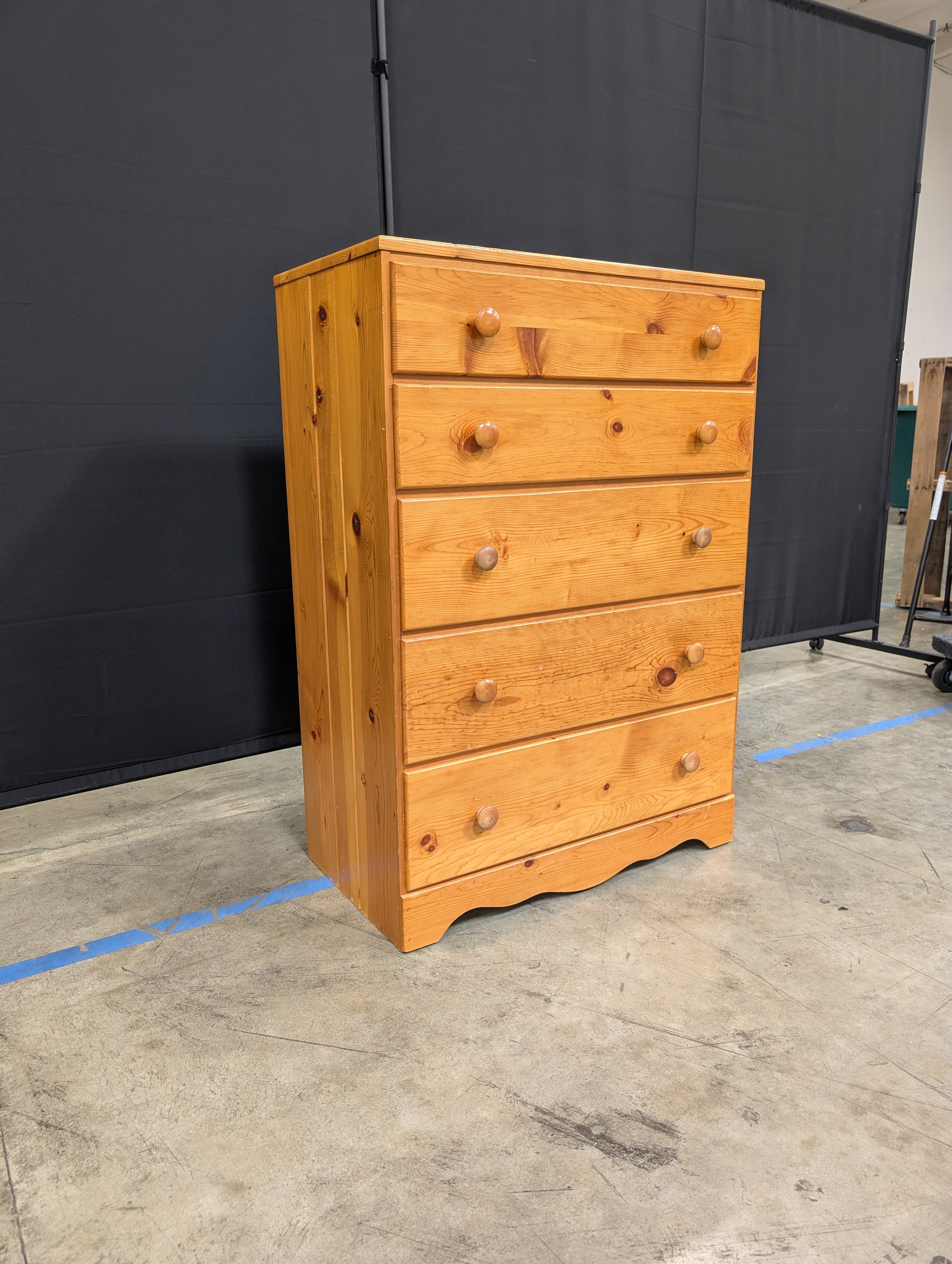 Honey Pine 5-Drawer Chest of Drawers