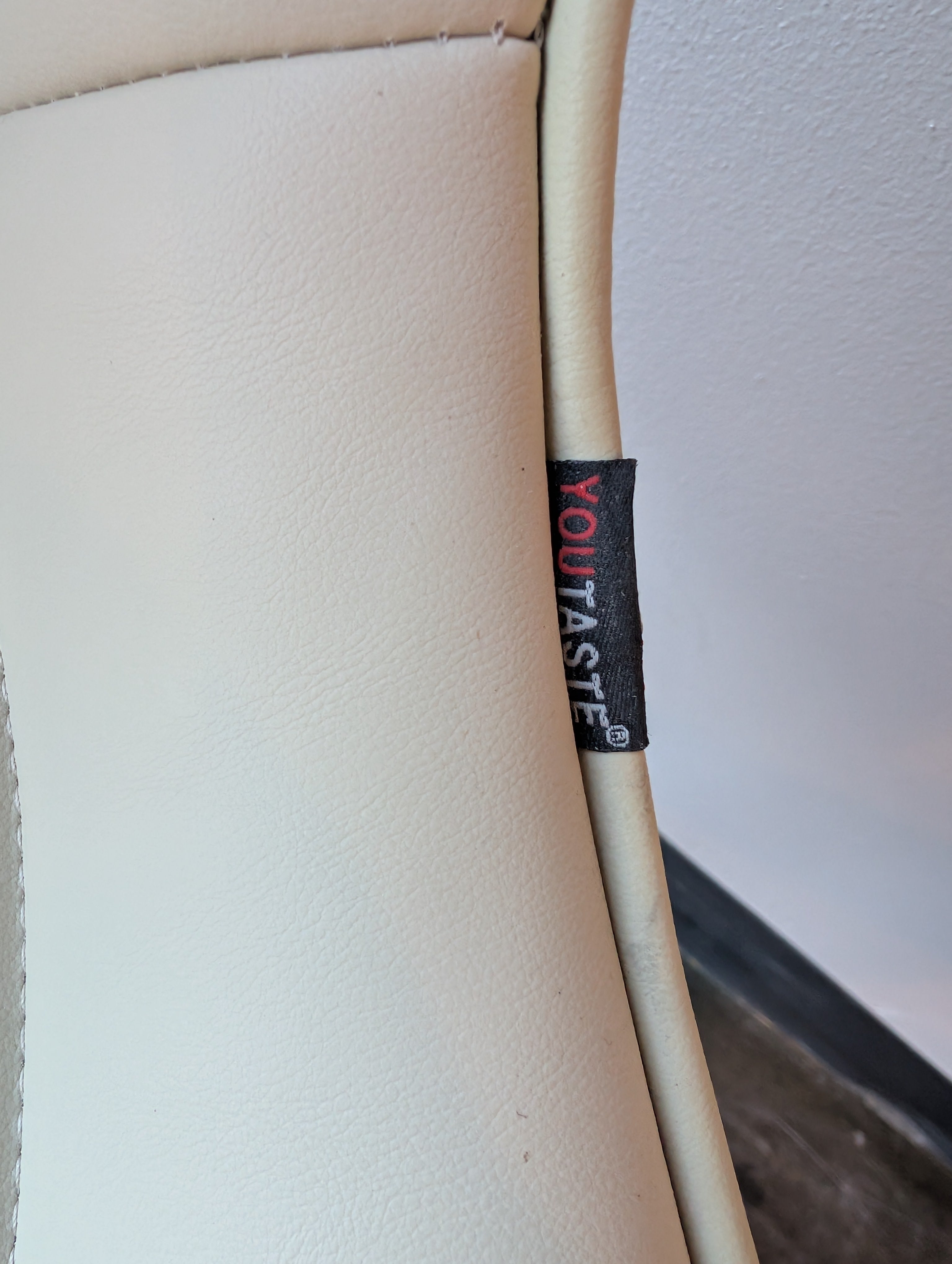 YouTaste Cream Faux Leather Contoured Office Chair Seat