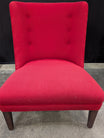 Vibrant Red Upholstered Accent Chair with Button Tufting
