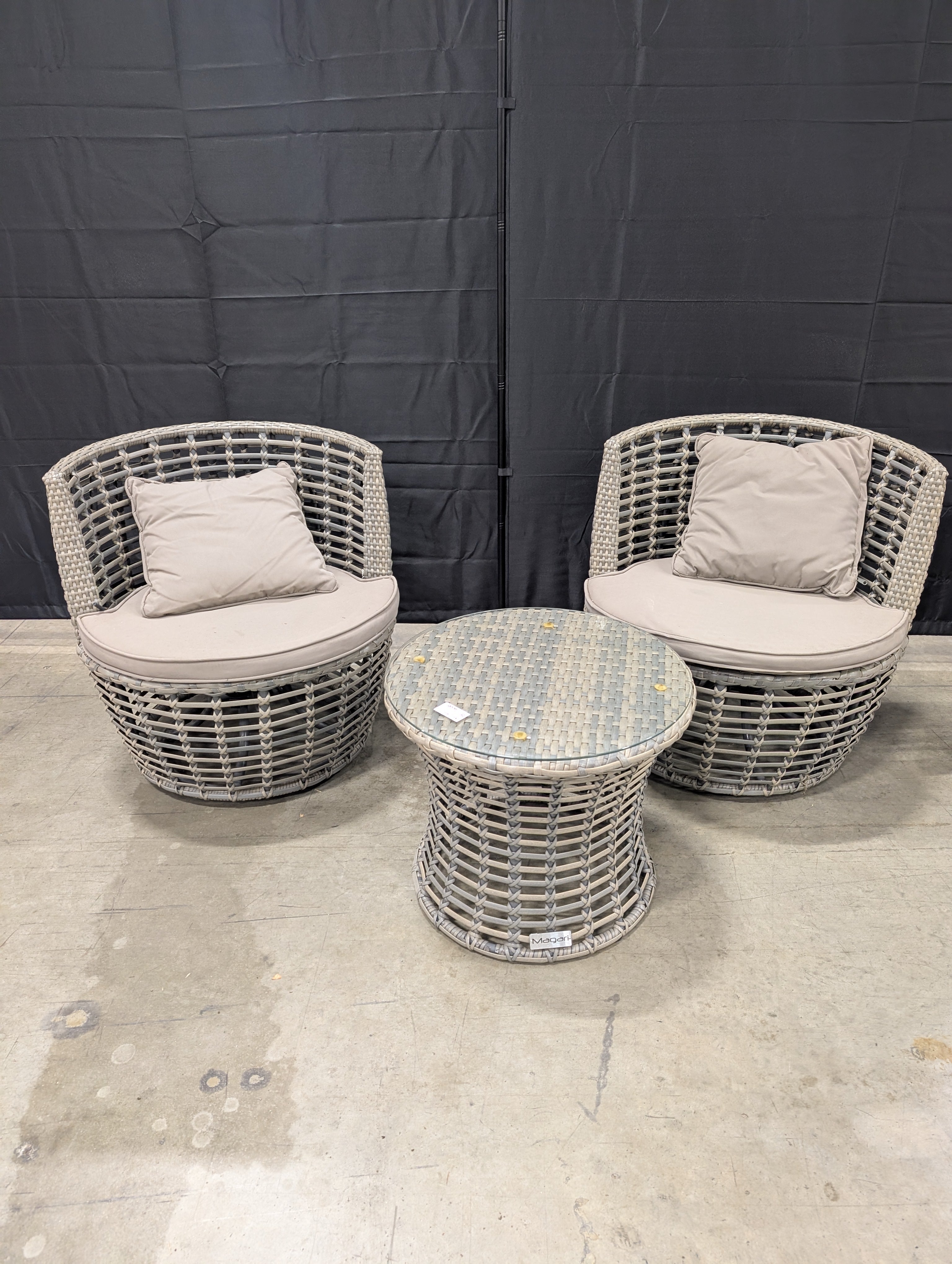 Magari Outdoor Woven 3 Piece Patio Set