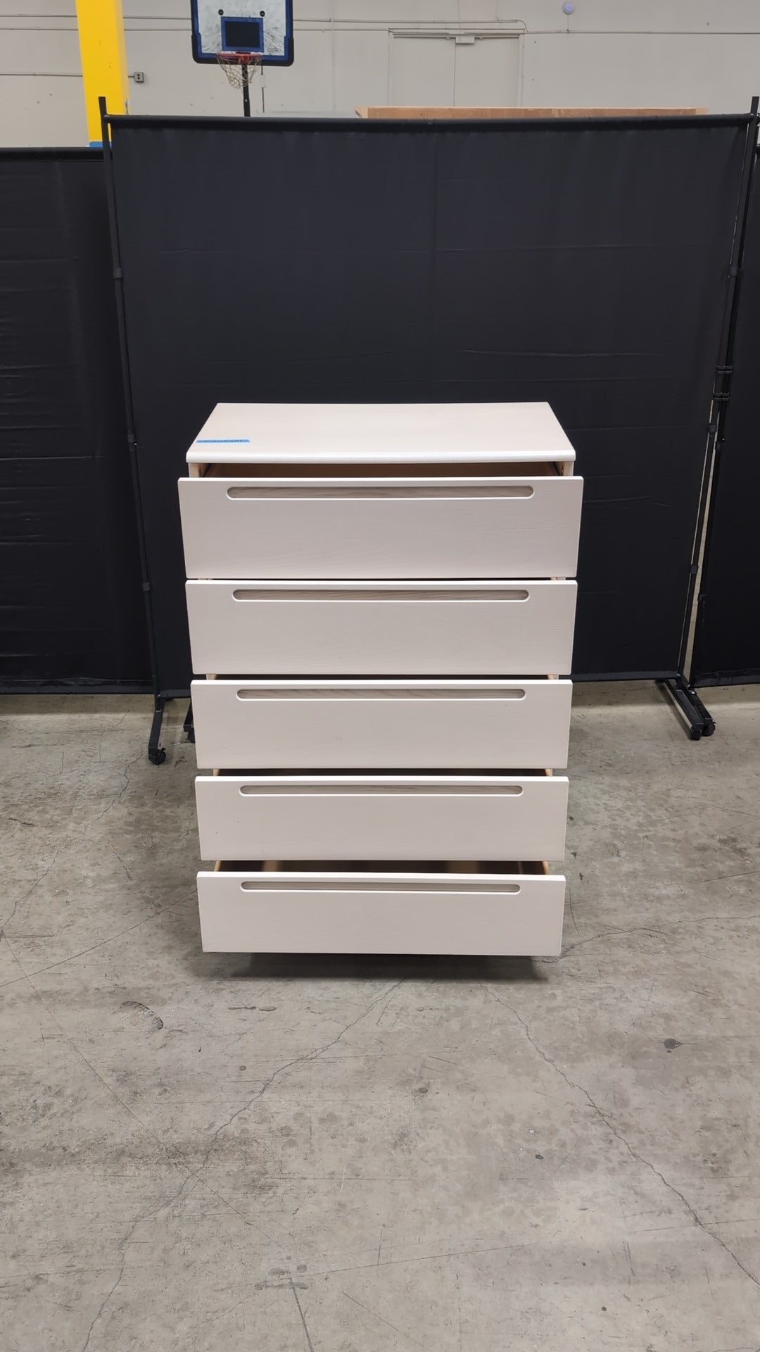 Modern Blonde Wood Five-Drawer Dresser
