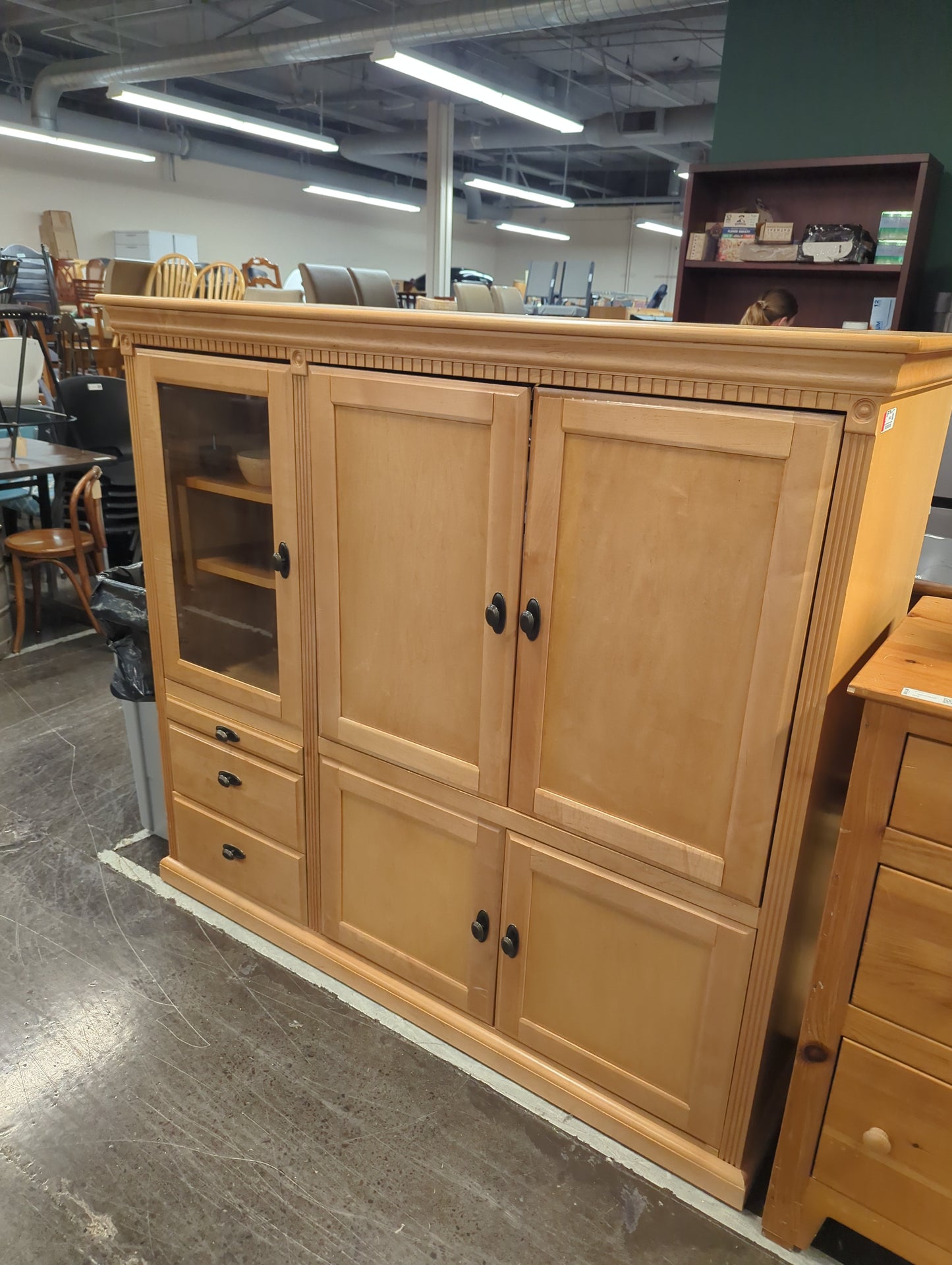 Light Oak Entertainment Center/Media Cabinet
