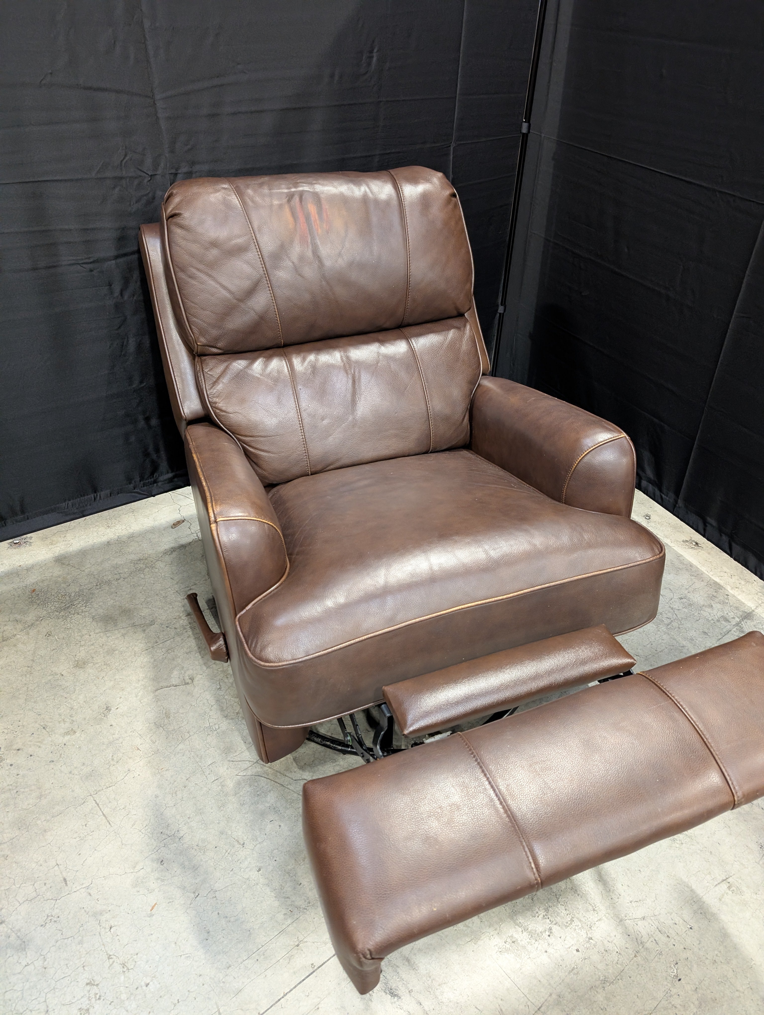 Plush Brown Upholstered Rocker Recliner Chair