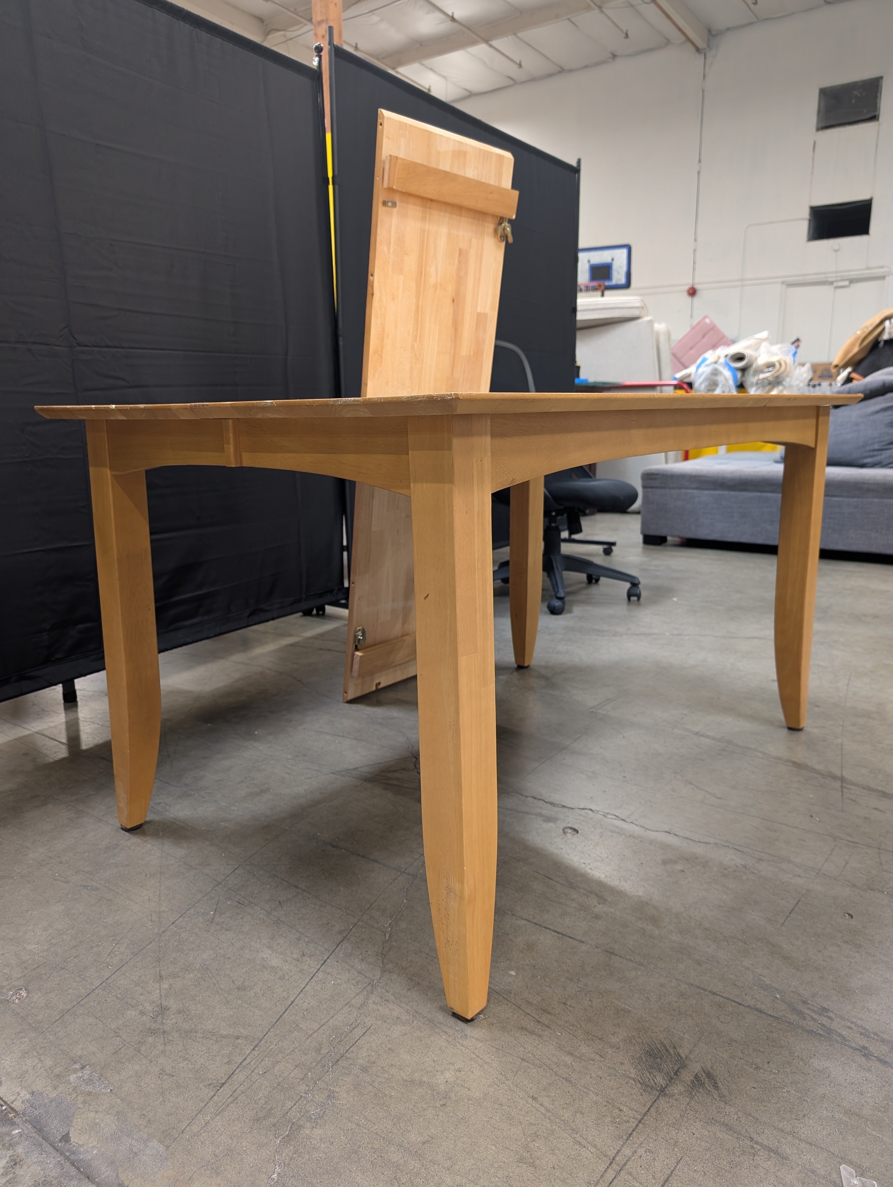 Blonde Wood Rectangular Dining Table with Tapered Legs