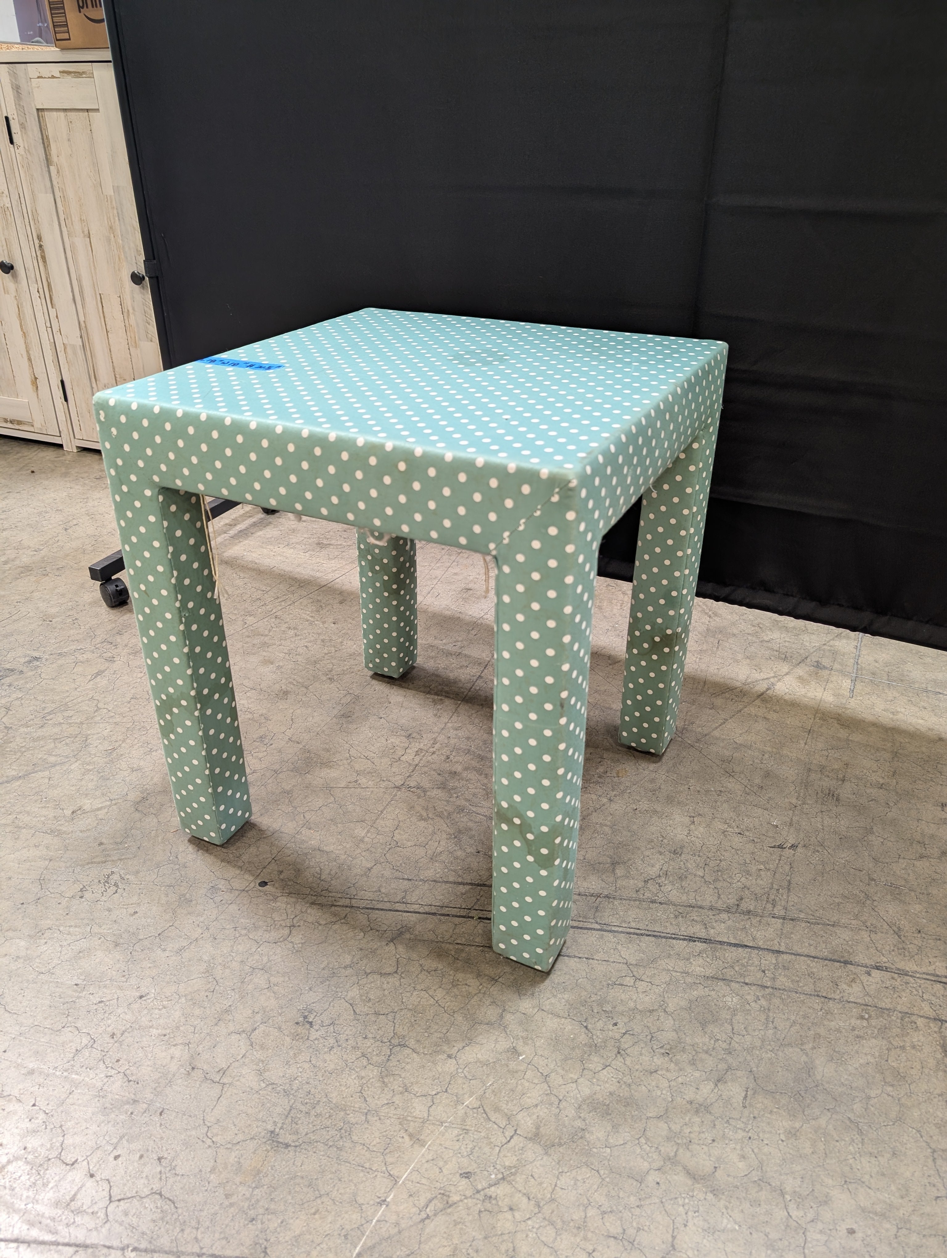 Charming Polka Dot Square Accent Stool