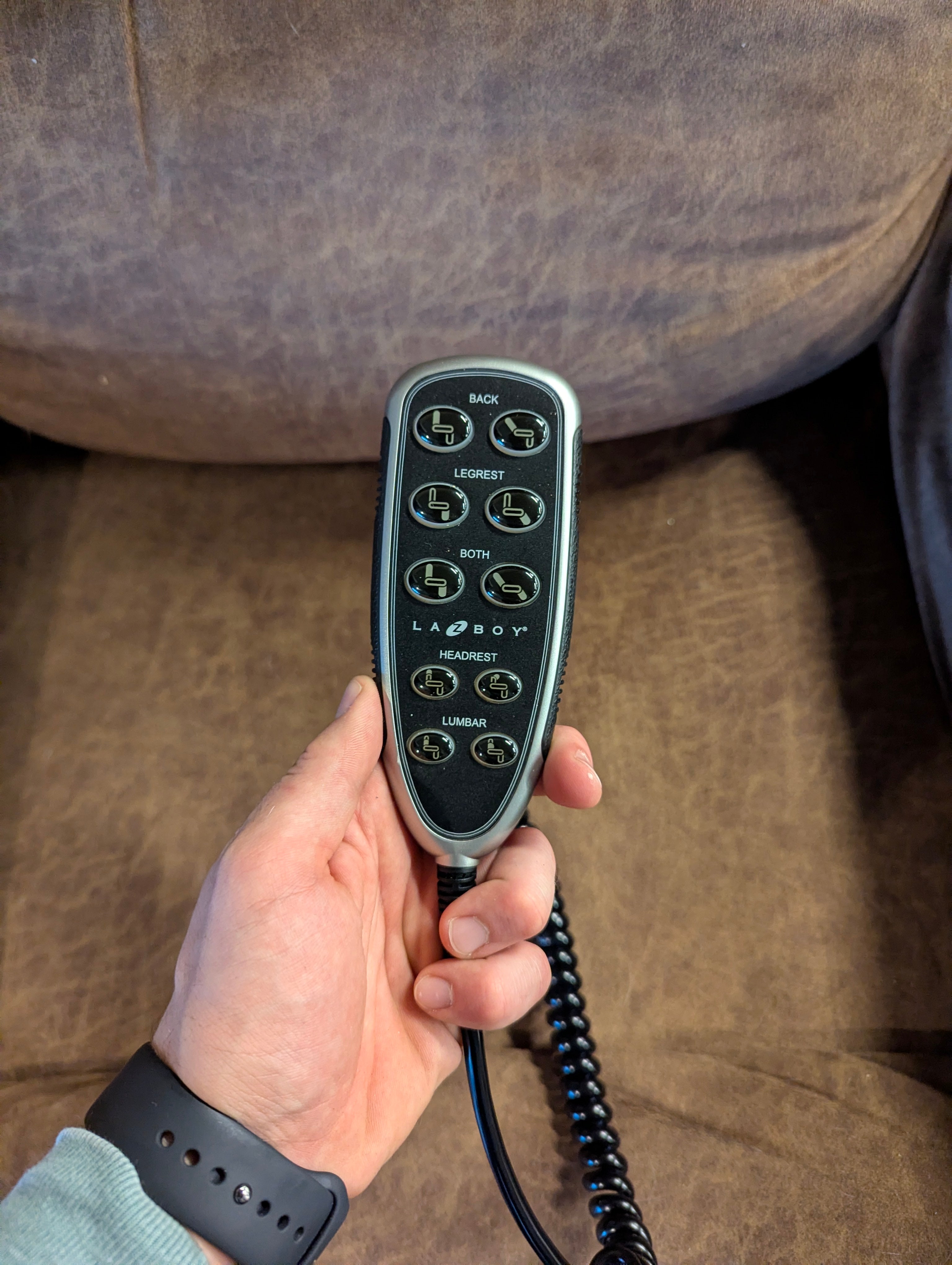 LazyBoy Brown Fabric Power Recliner Chair