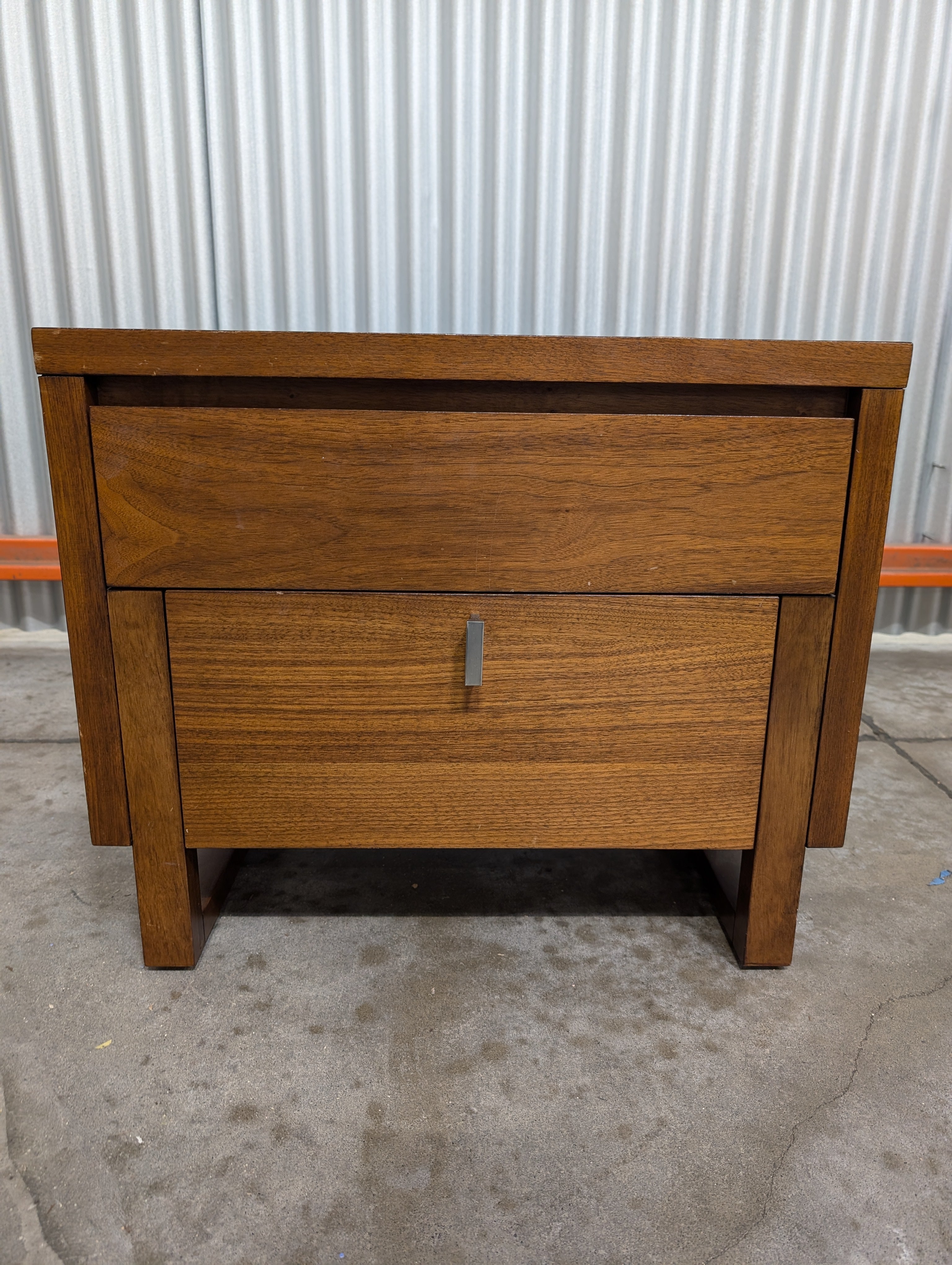 Modern Wooden Two-Drawer Nightstand