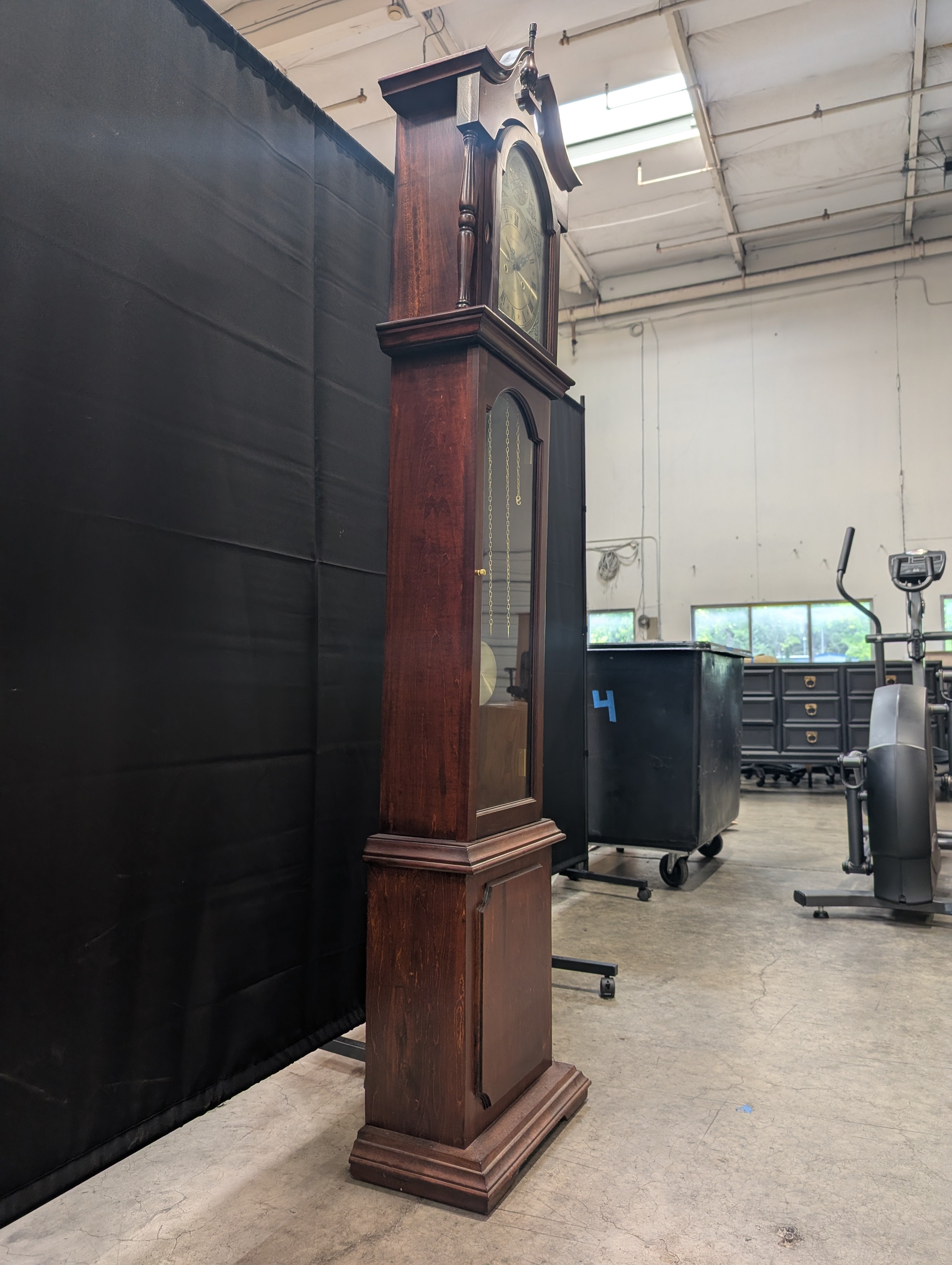 Traditional KASSEL Cherry Finish Grandfather Clock with Roman Numerals