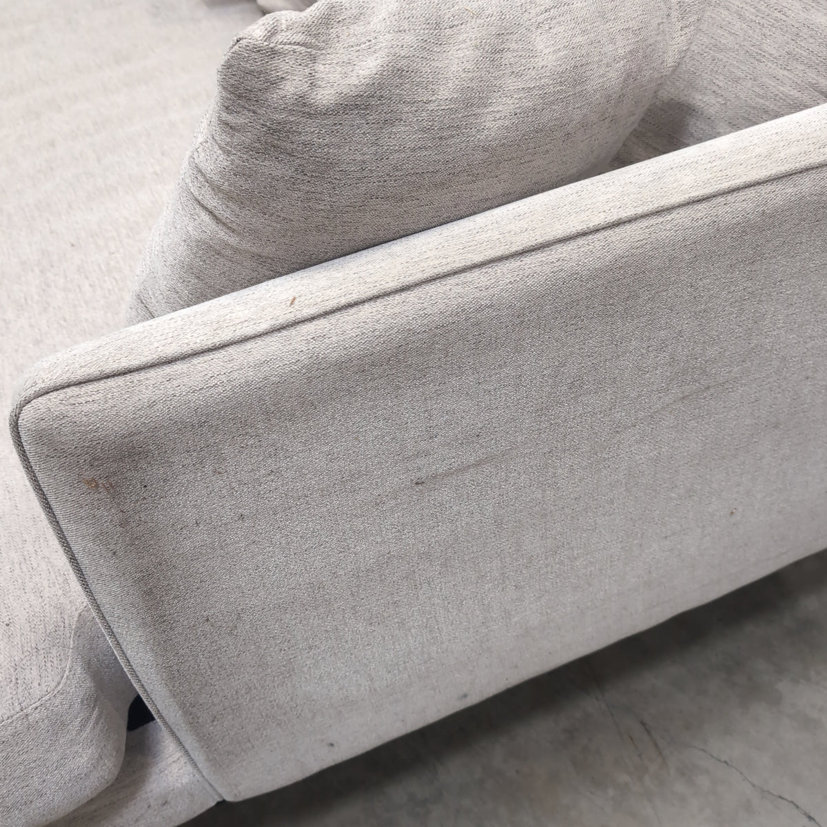 Minimalist Light Beige Woven Fabric Couch