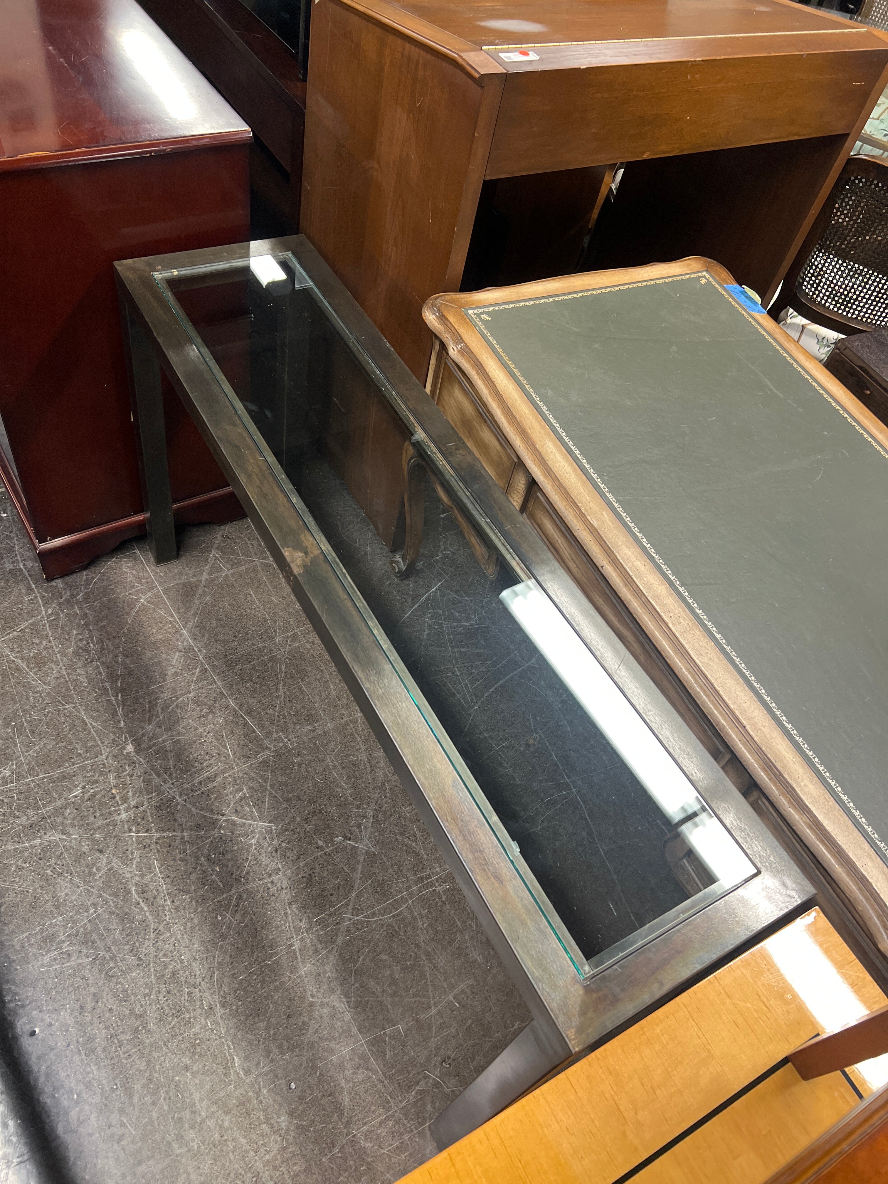 Modern Glass-Top Console Table