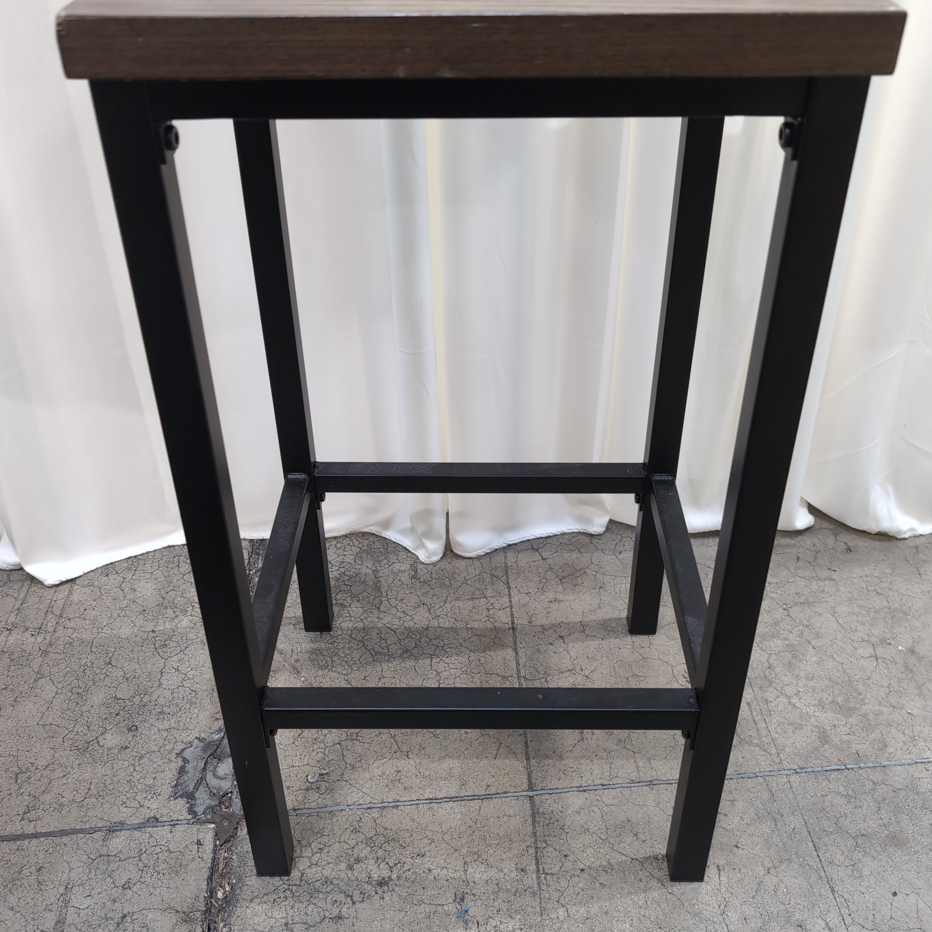 Industrial Style Brown Wood Bookcase with Metal Frame